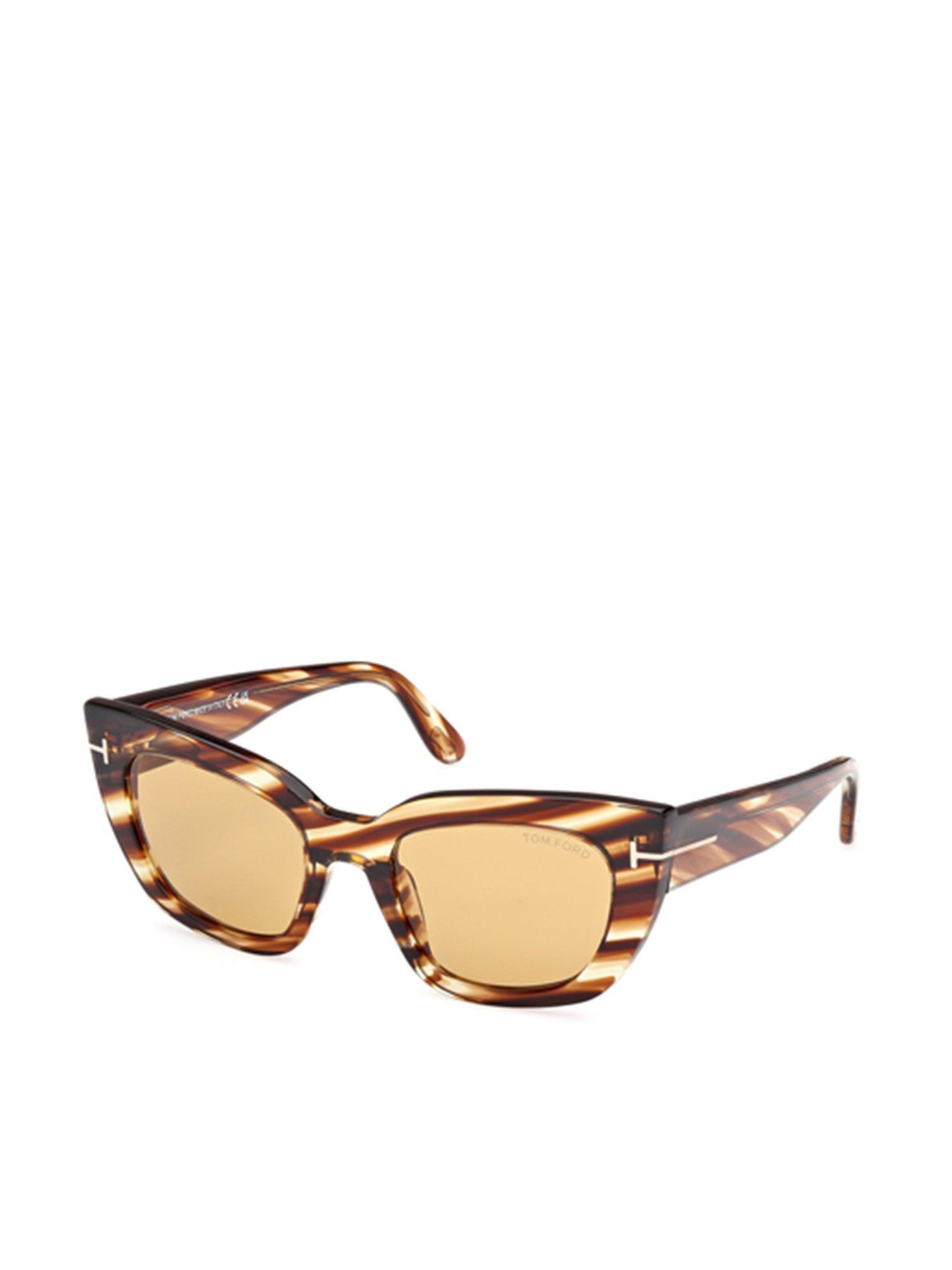  image of tom-ford-athena-cat-sunglasses-blonde-havana