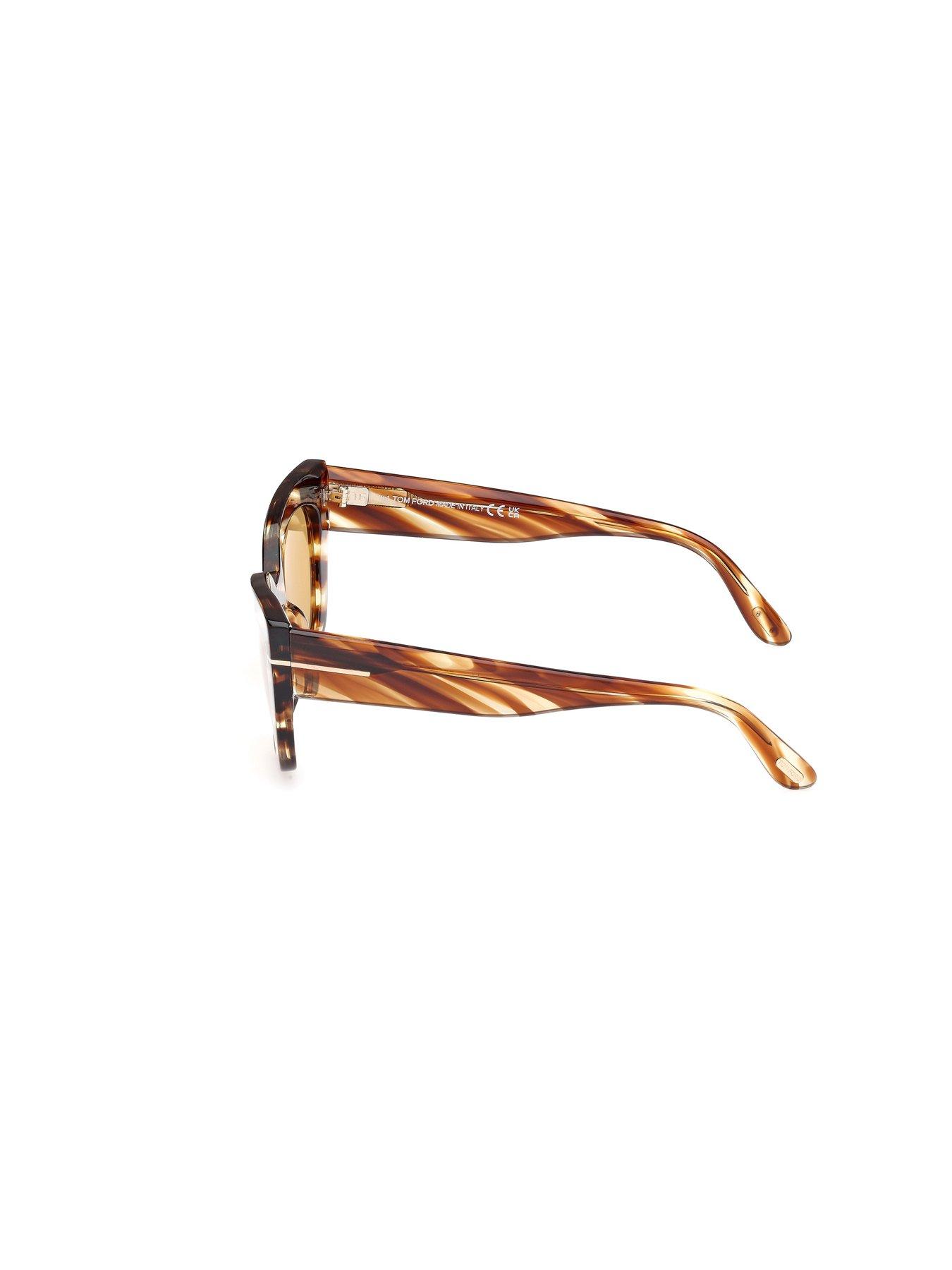  image of tom-ford-athena-cat-sunglasses-blonde-havana