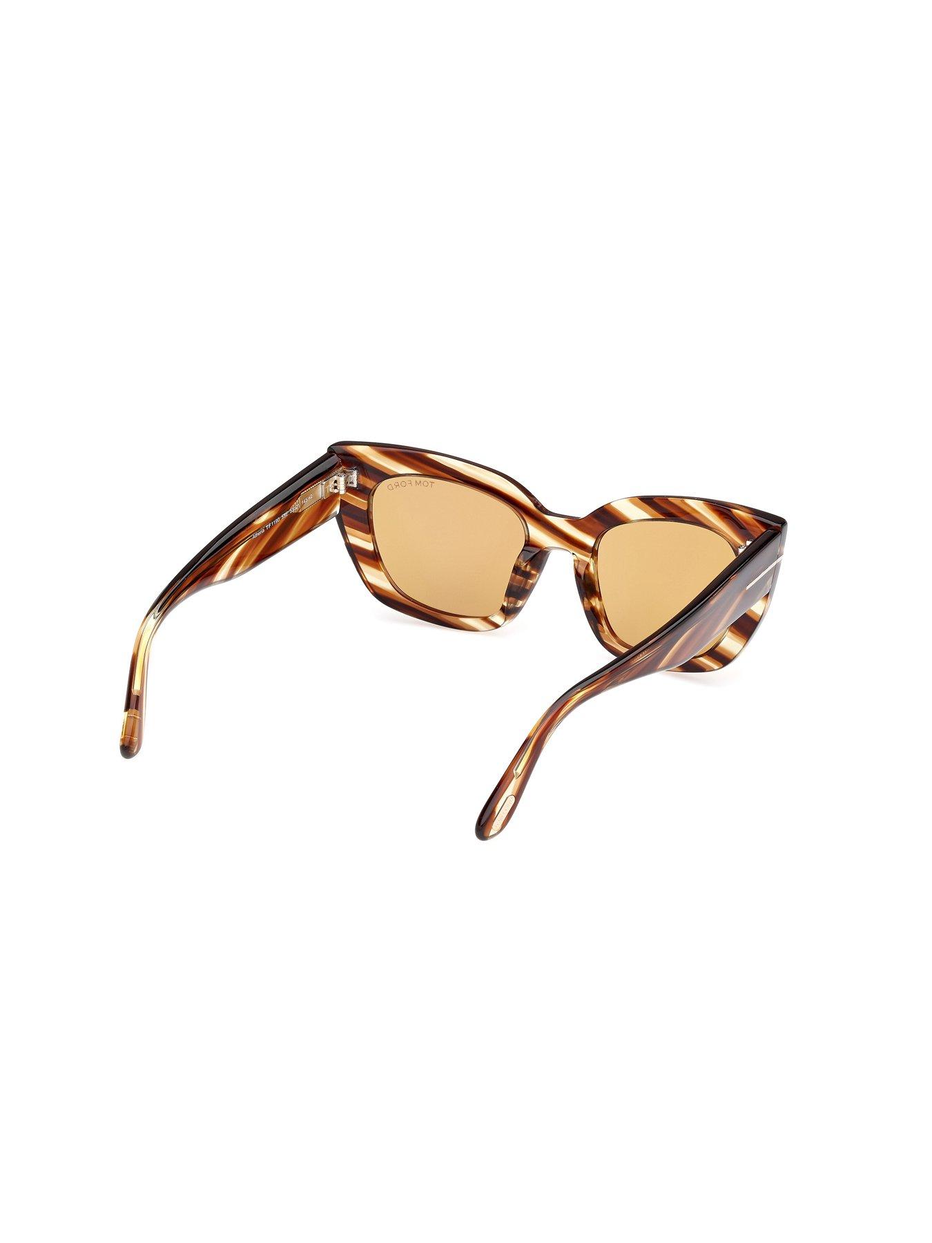  image of tom-ford-athena-cat-sunglasses-blonde-havana