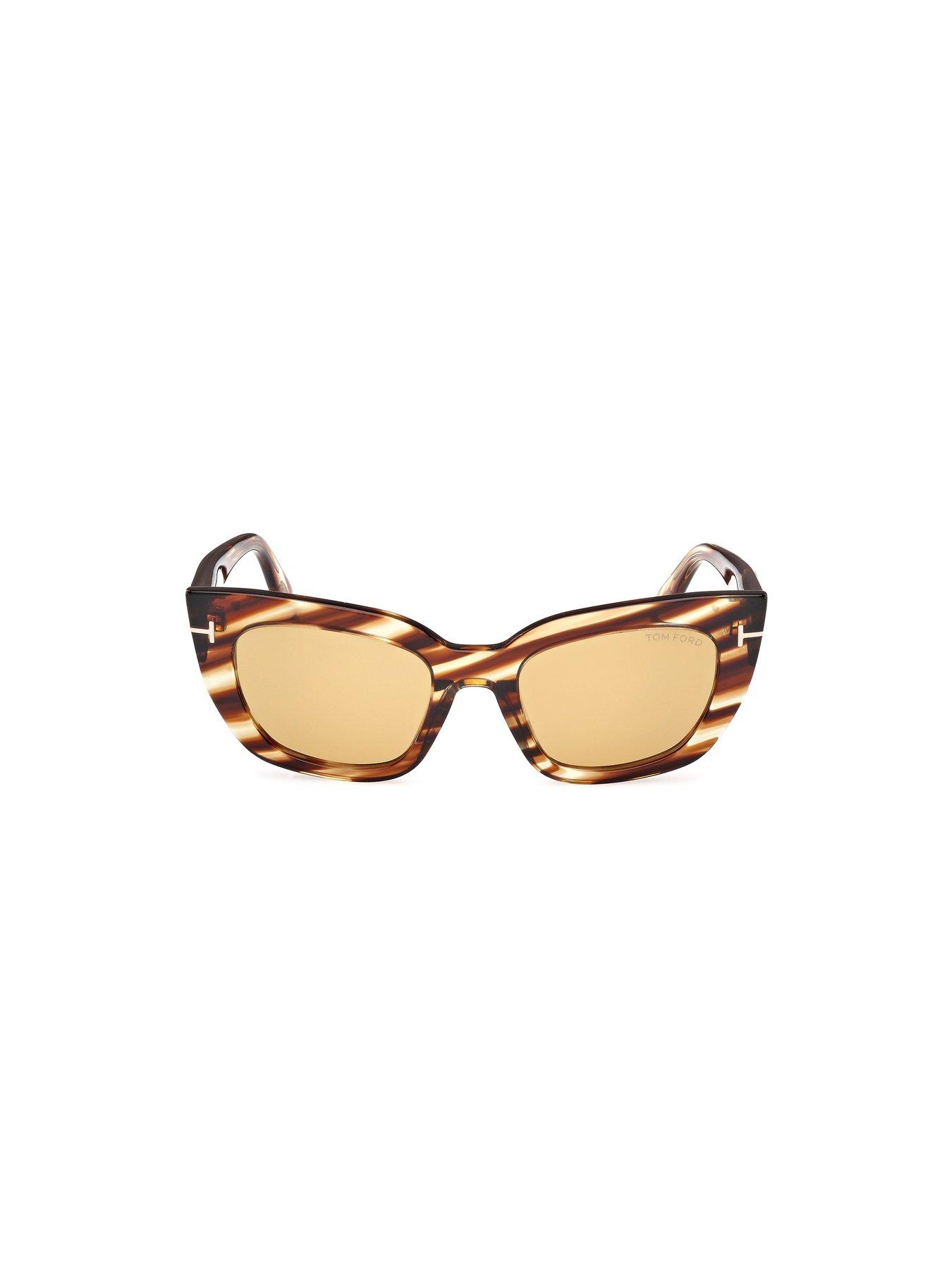  image of tom-ford-athena-cat-sunglasses-blonde-havana