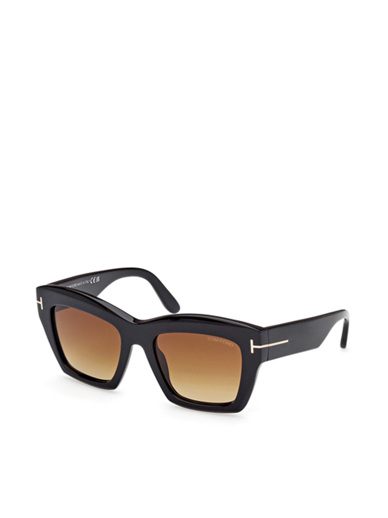  image of tom-ford-luna-butterfly-sunglasses-shiny-black
