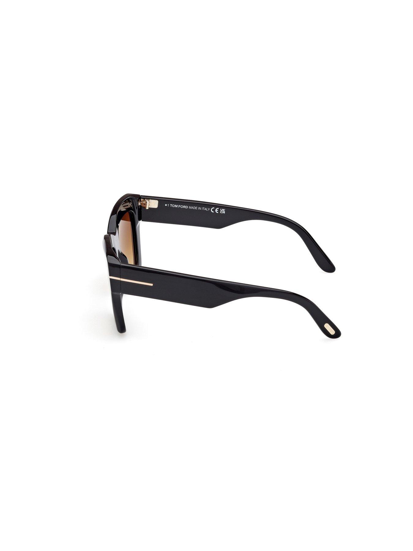  image of tom-ford-luna-butterfly-sunglasses-shiny-black