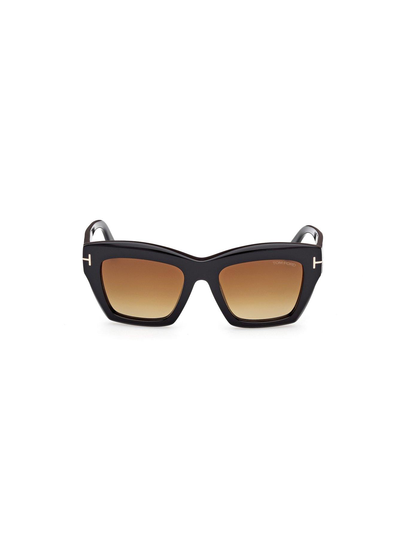  image of tom-ford-luna-butterfly-sunglasses-shiny-black