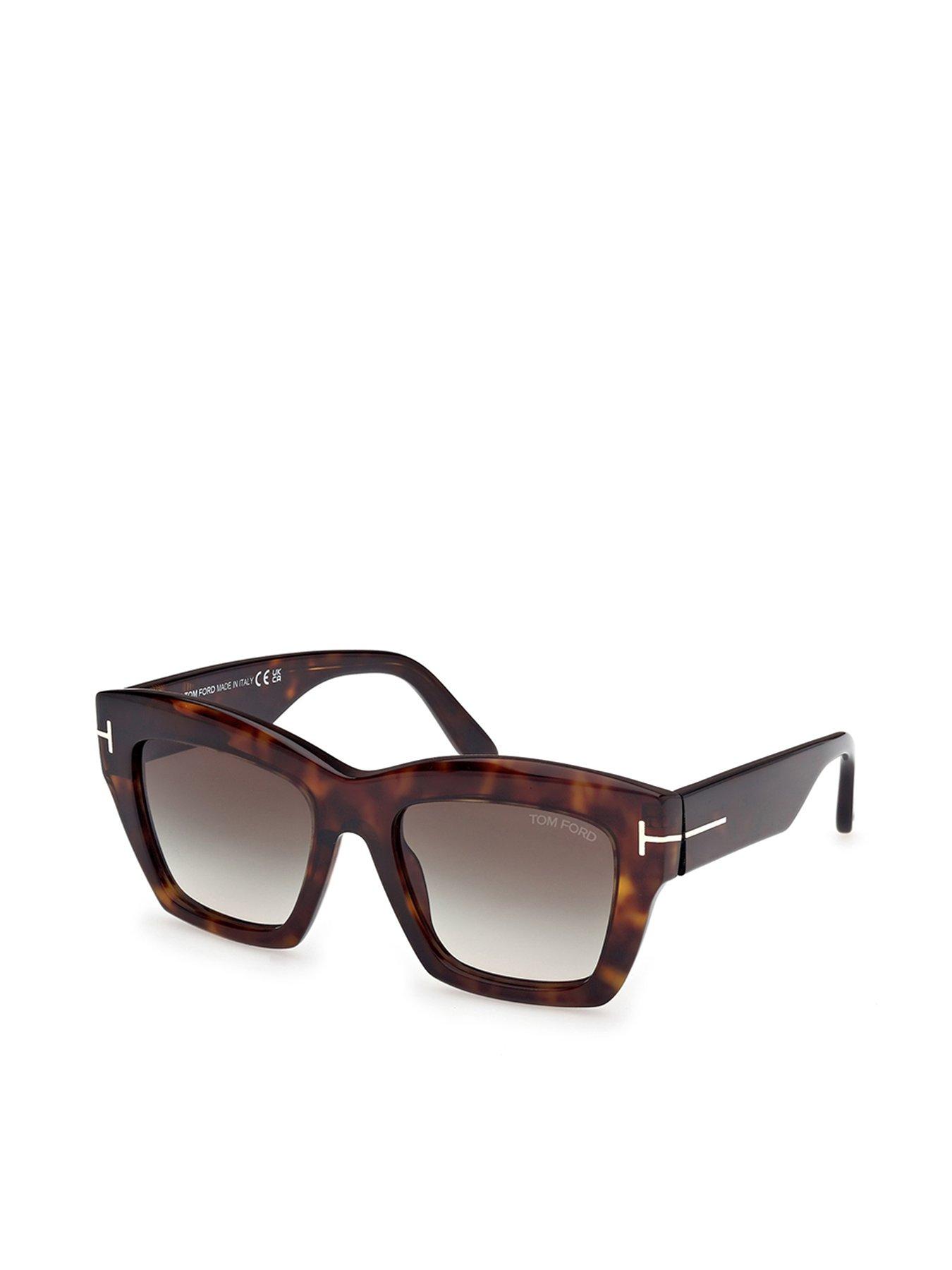  image of tom-ford-luna-butterfly-sunglasses-dark-havana