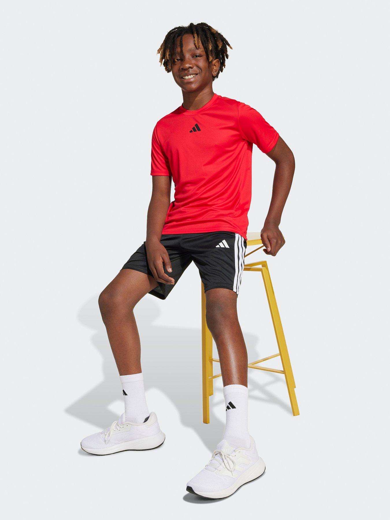 Image 3 of 5 of adidas Junior Boys Train Essentials 3 Stripe Set - Pure Ruby/Black