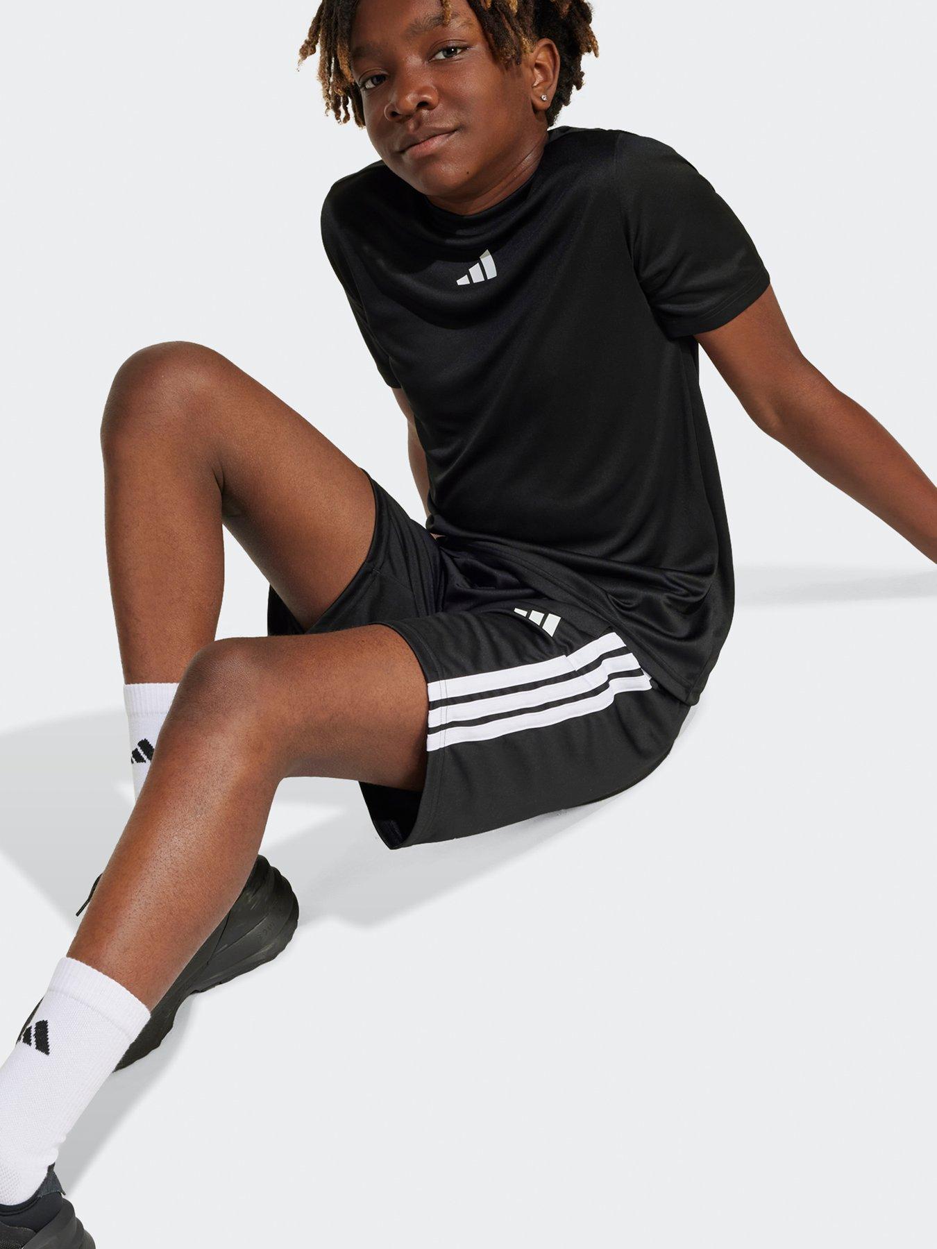  image of adidas-junior-boys-train-essentials-3-stripe-set-black