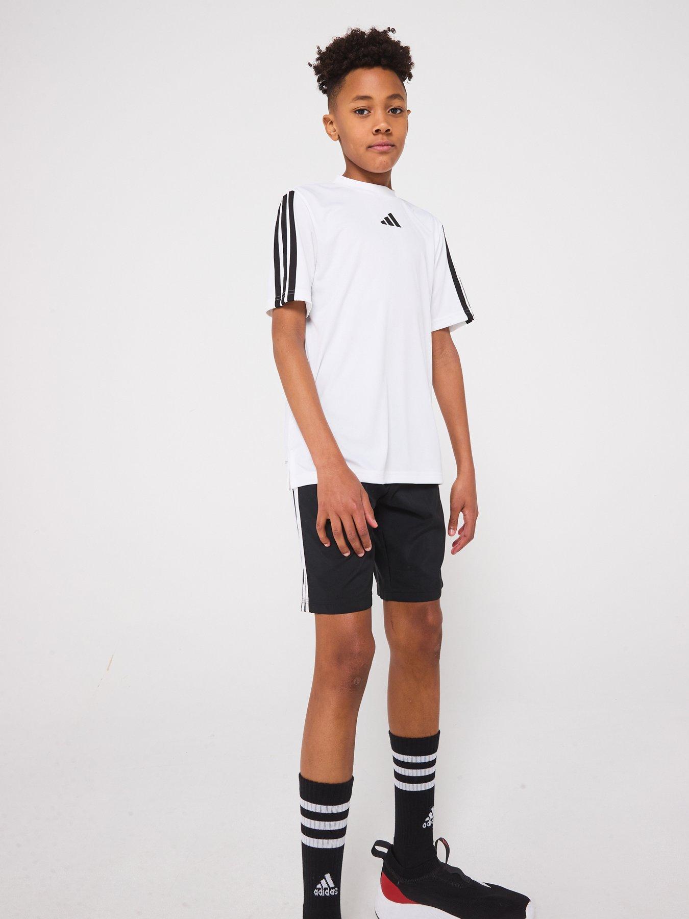  image of adidas-junior-boys-train-essentials-3-stripe-t-shirt-white