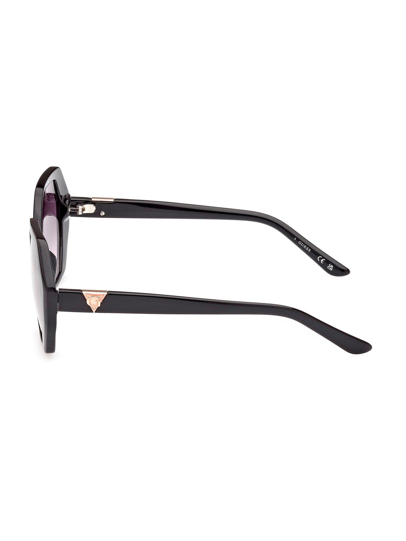 Image 2 of 4 of Guess Geometric Oversized Sunglasses - Black