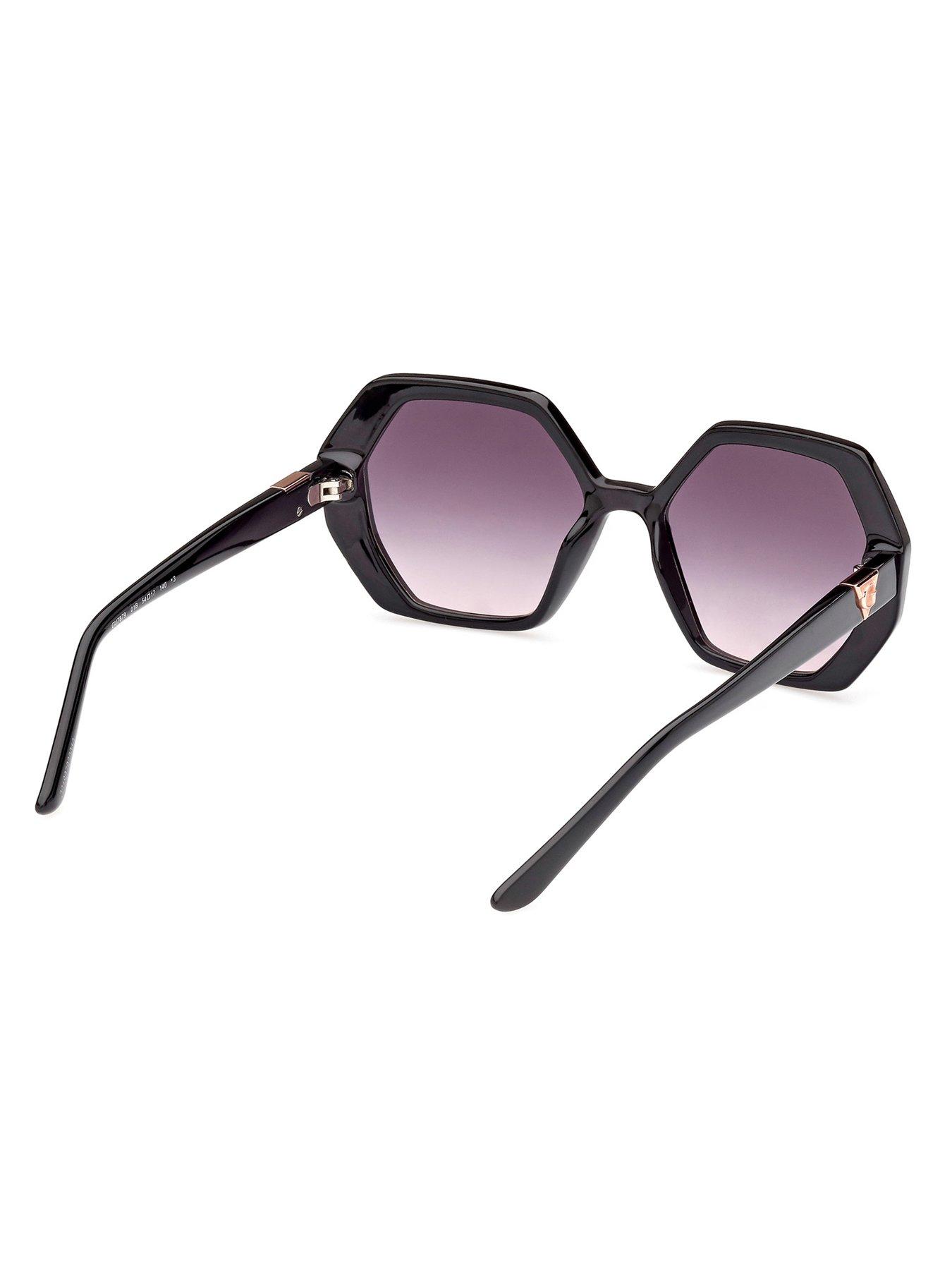  image of guess-geometric-oversized-sunglasses-black