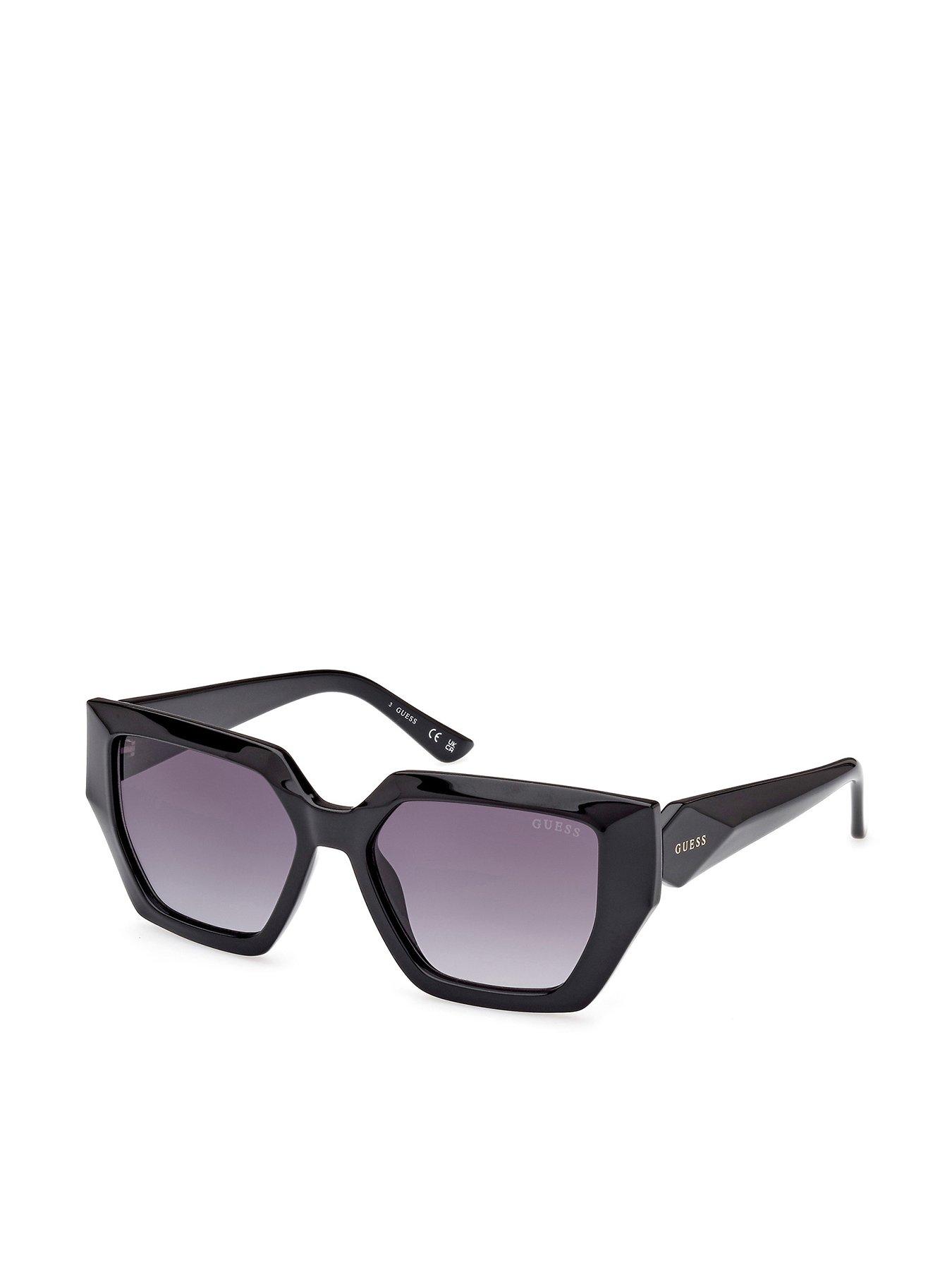 Guess Geometric Small Logo Sunglasses - Shiny Black
