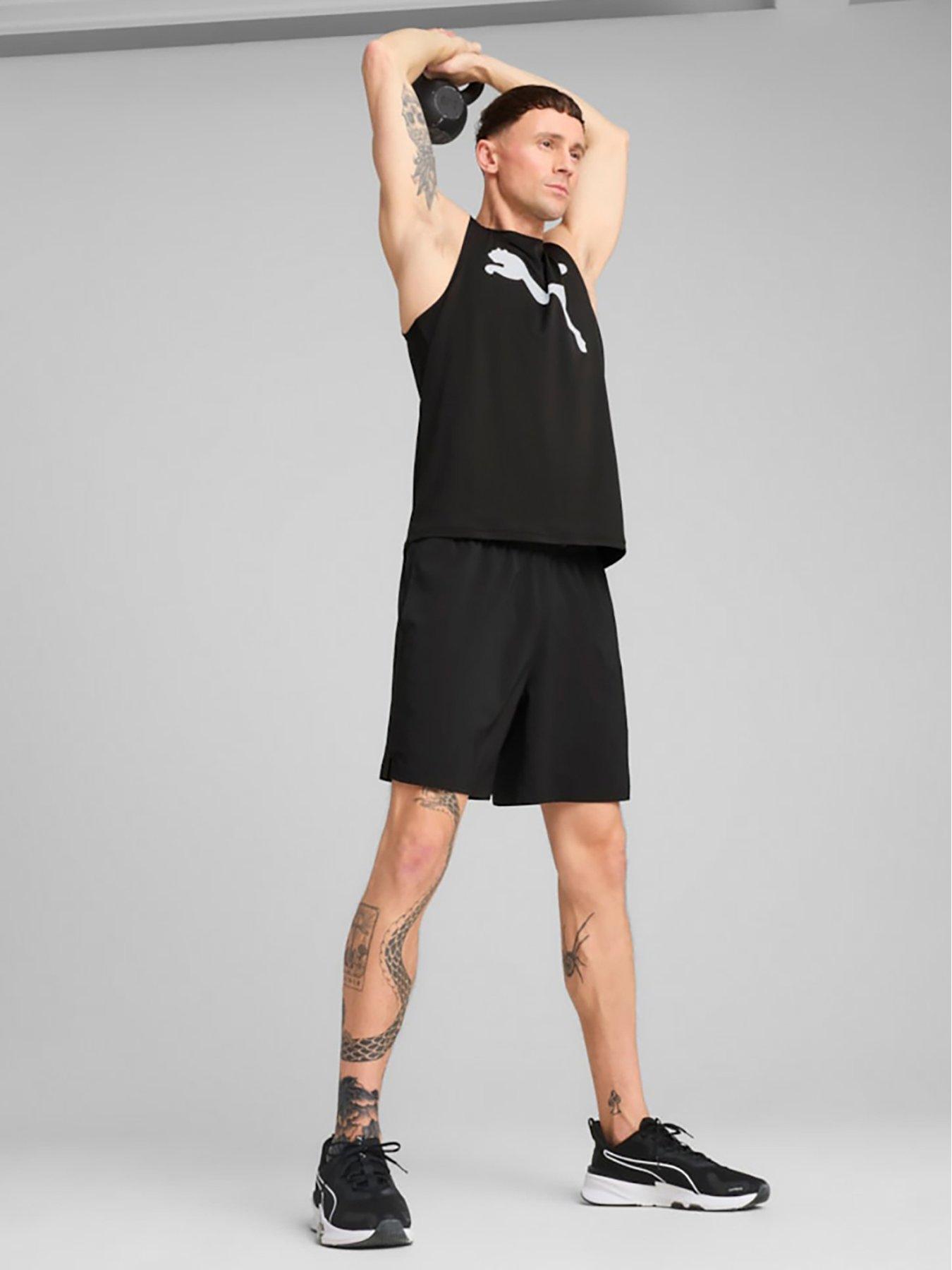 image of puma-mens-training-essentials-7-inch-woven-shorts-black