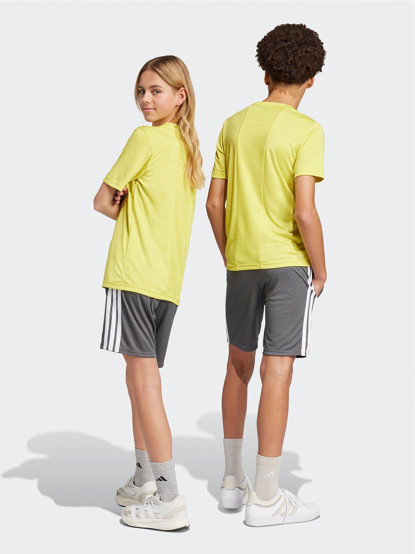  image of adidas-boys-junior-train-essentials-3-stripe-set-yellowgrey