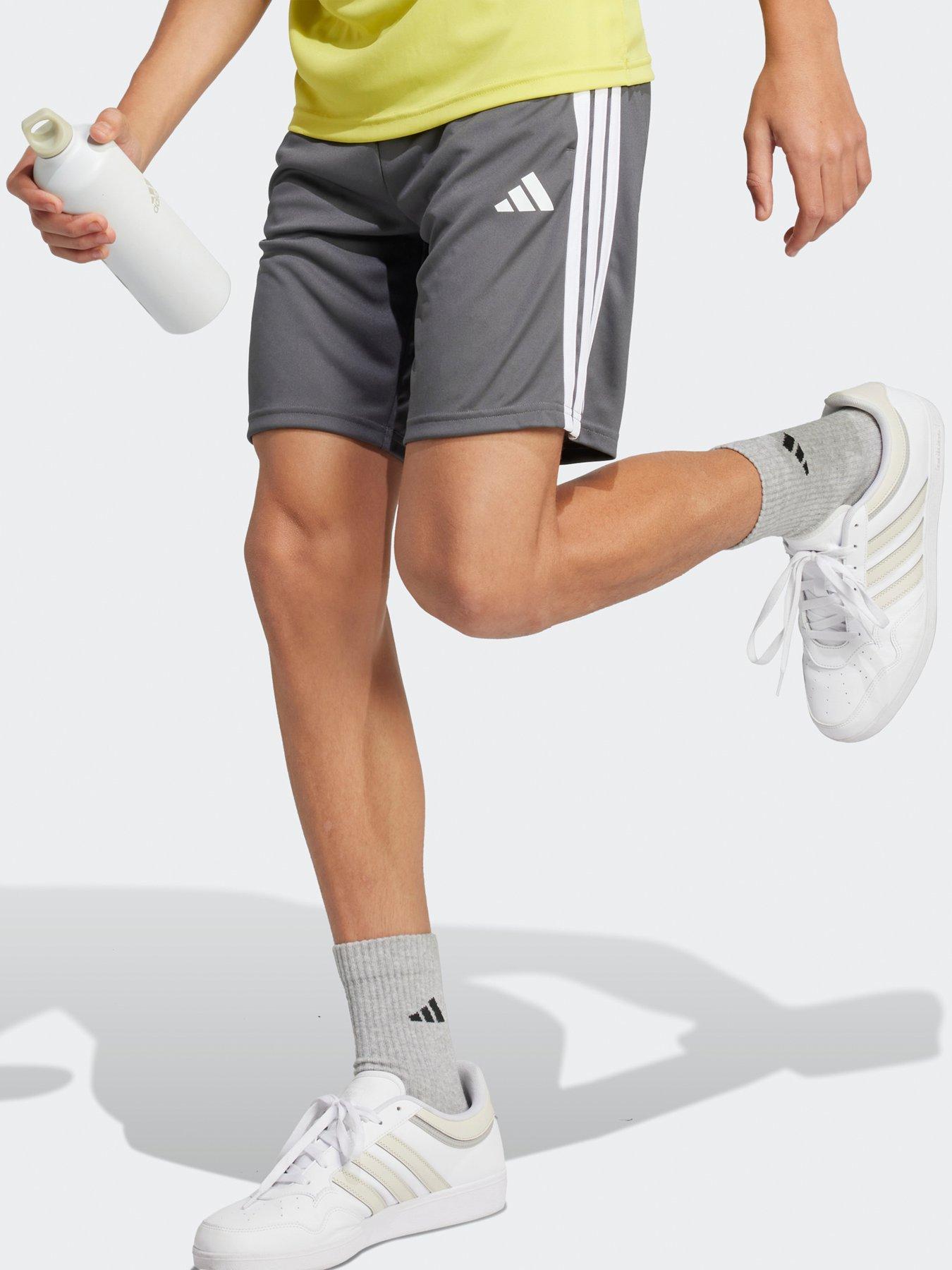 image of adidas-boys-junior-train-essentials-3-stripe-set-yellowgrey