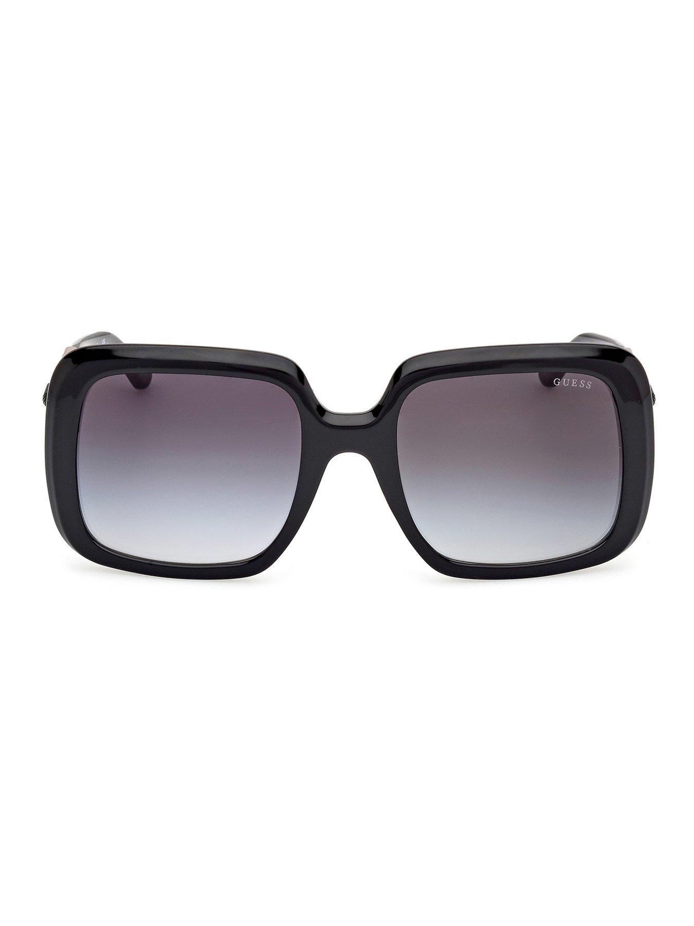 Image 3 of 6 of Guess Square Chain Side Sunglasses - Black