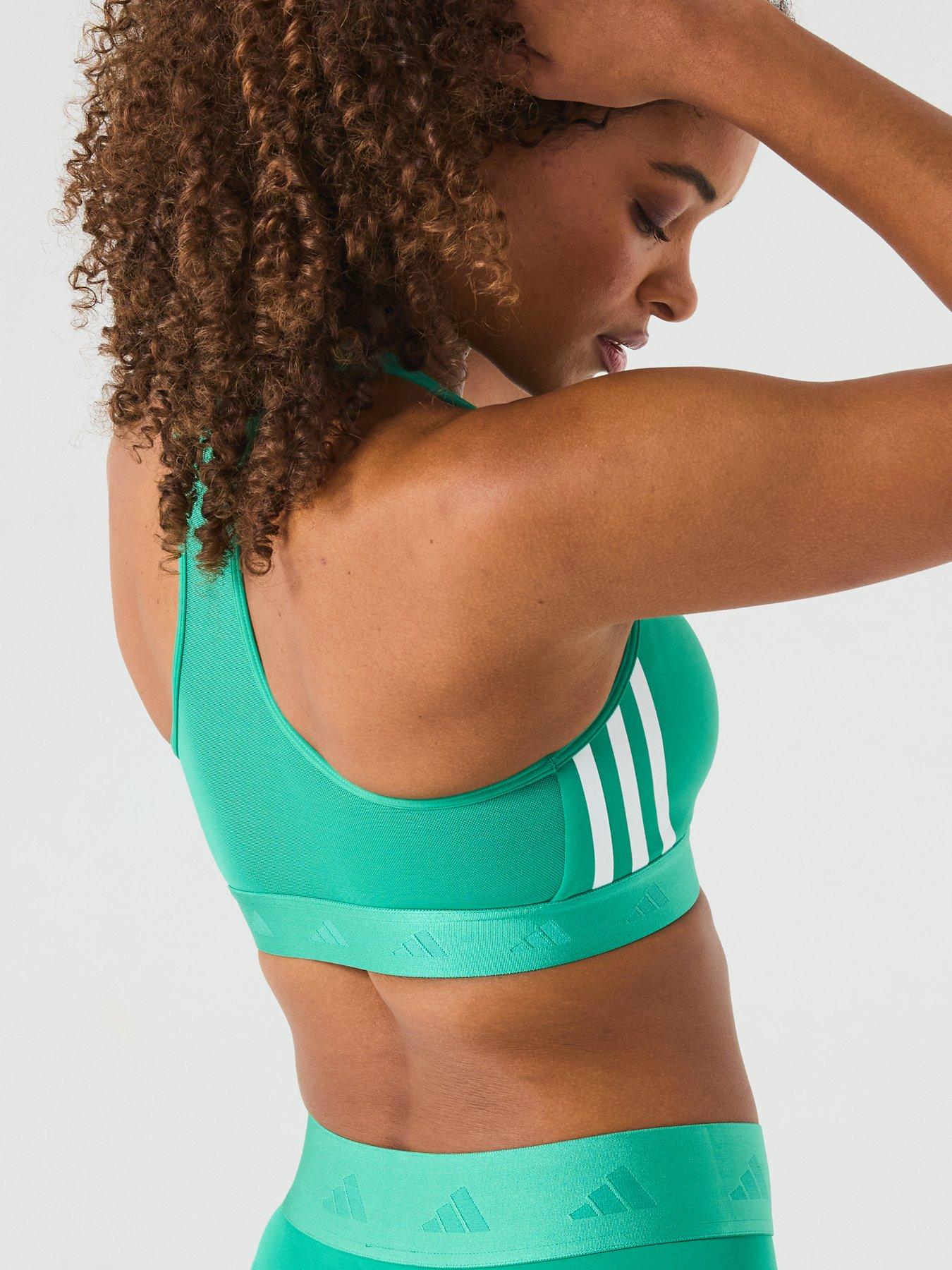  image of adidas-womens-training-power-hyperglam-mid-support-sports-bra-semi-court-greenwhite
