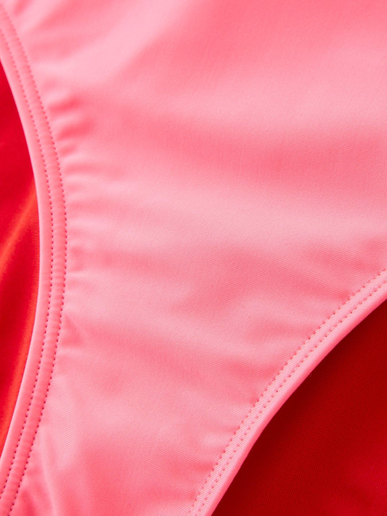  image of adidas-junior-girls-3-bar-logo-swimsuit-pink