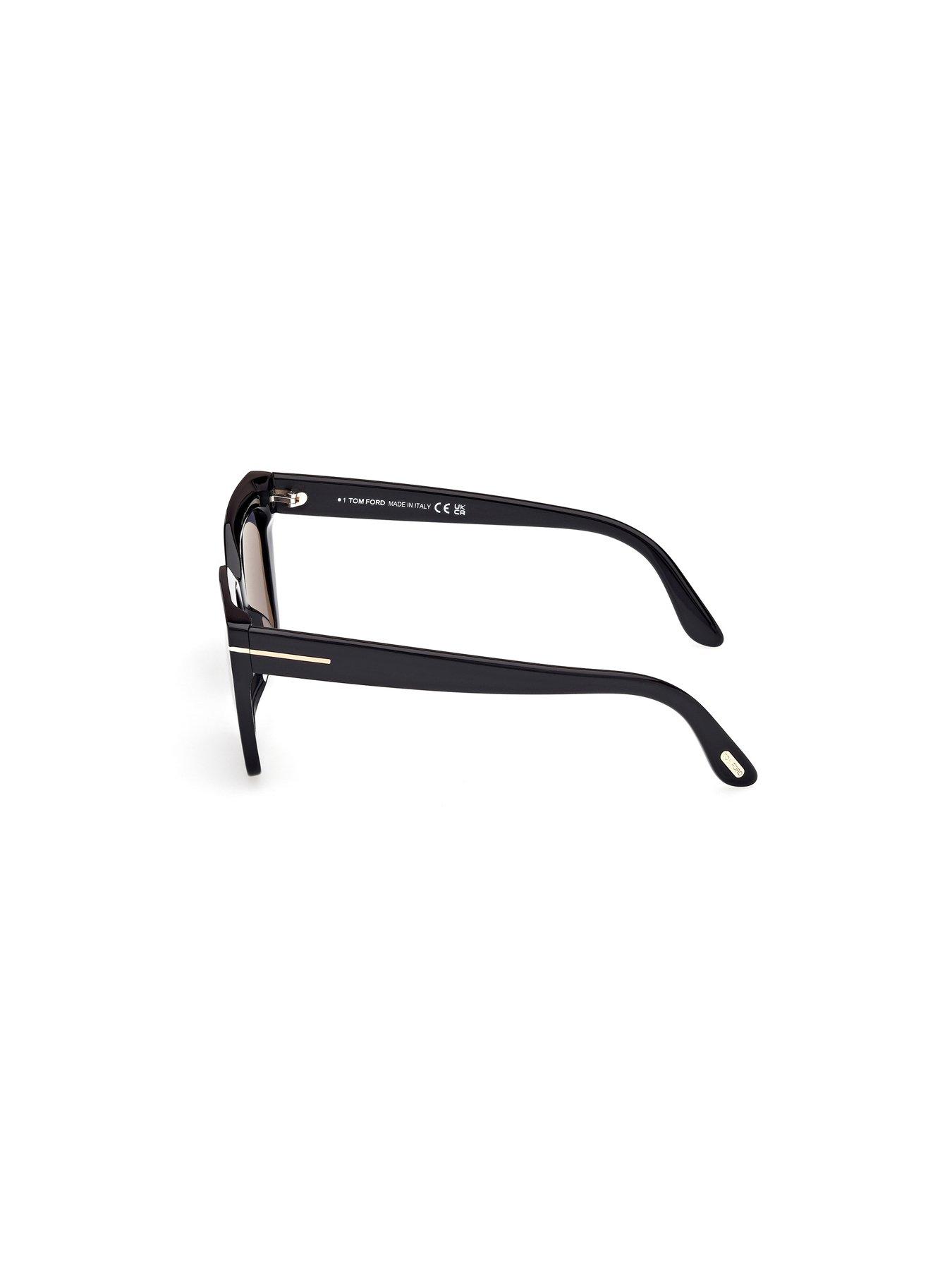  image of tom-ford-winona-cat-sunglasses-shiny-black