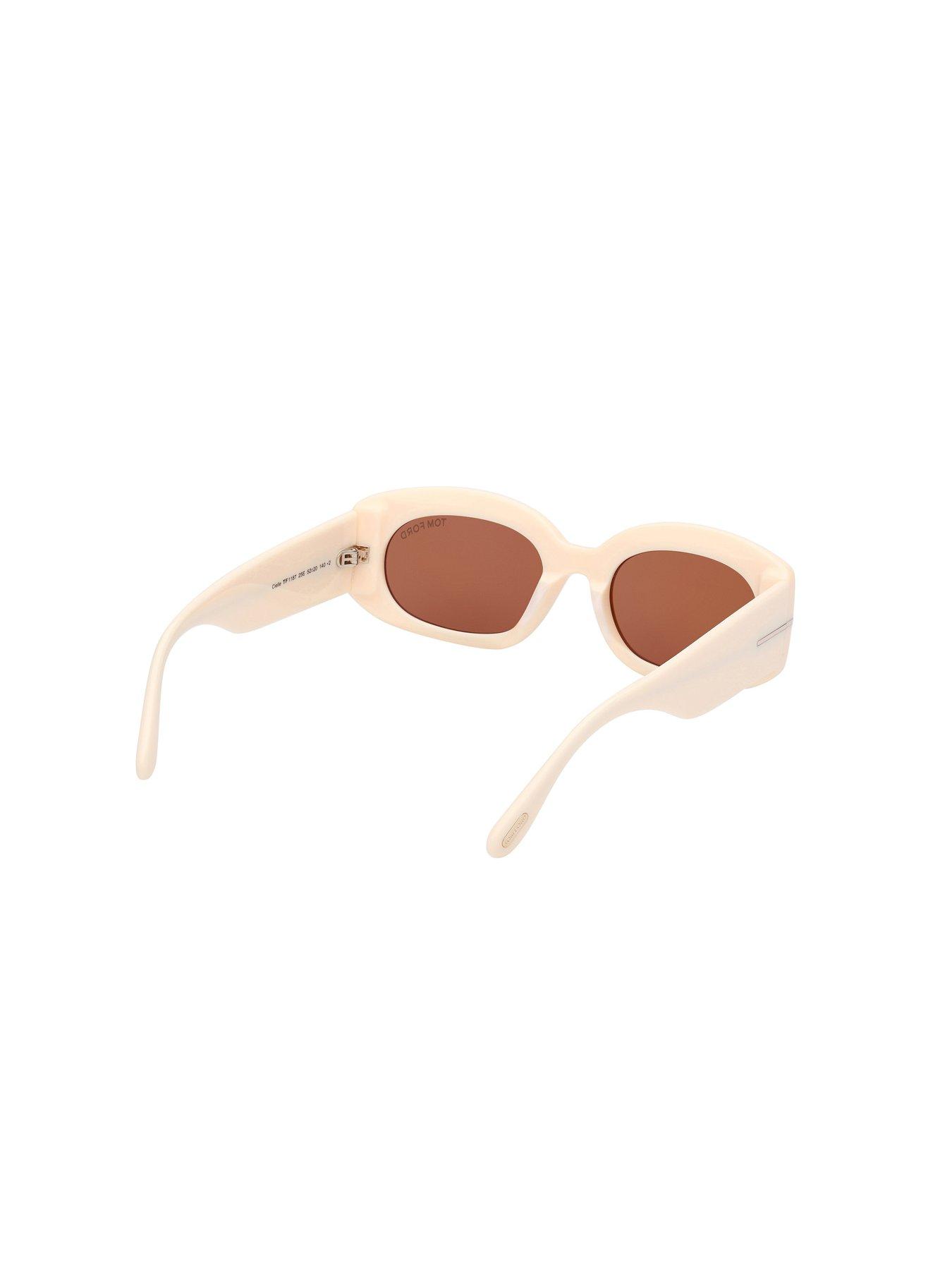  image of tom-ford-cielle-oval-sunglasses-ivory