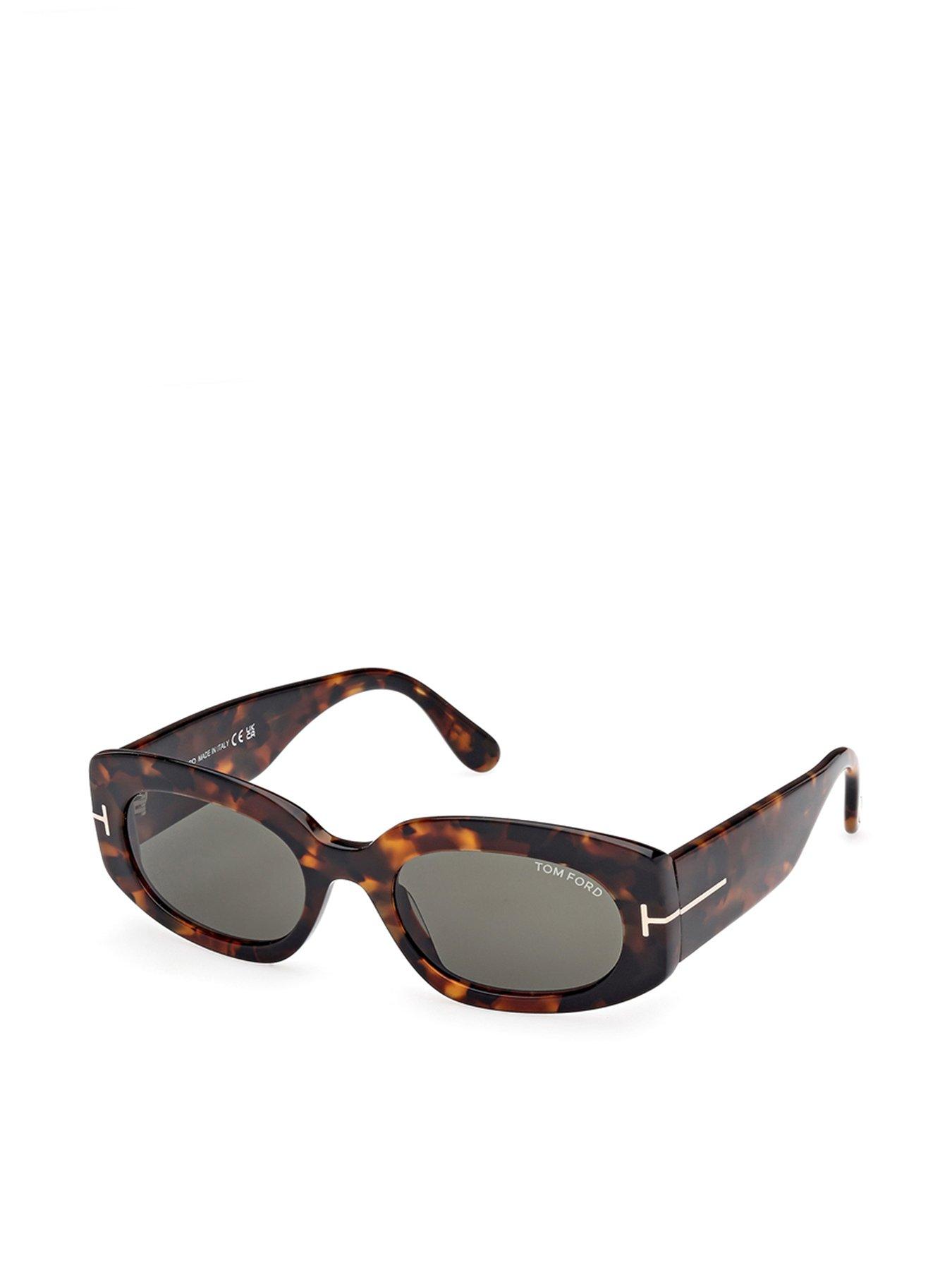 Tom Ford Cielle Oval Sunglasses - Dark Havana