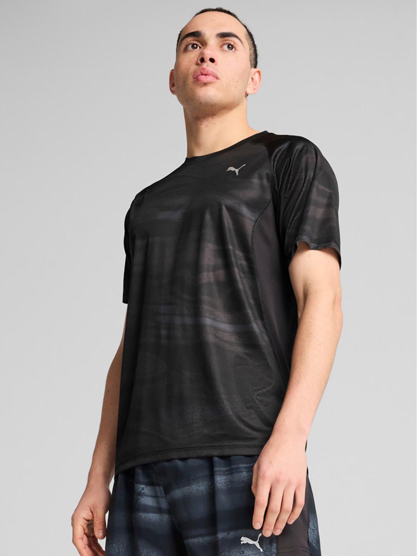 undefined Mens Running Velocity Printed T-Shirt - Black