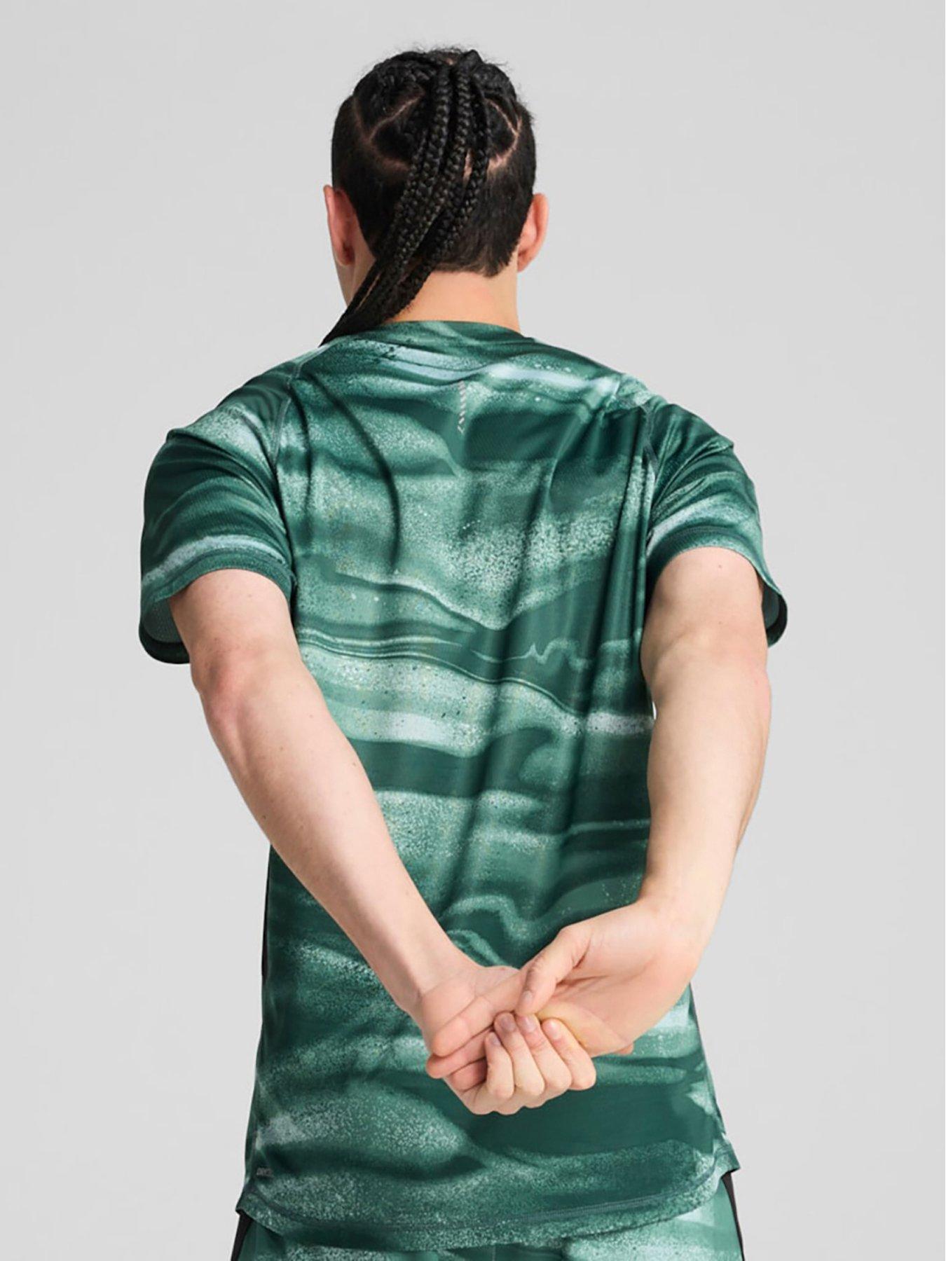 stillFront image of puma-mens-running-velocity-printed-t-shirt-green