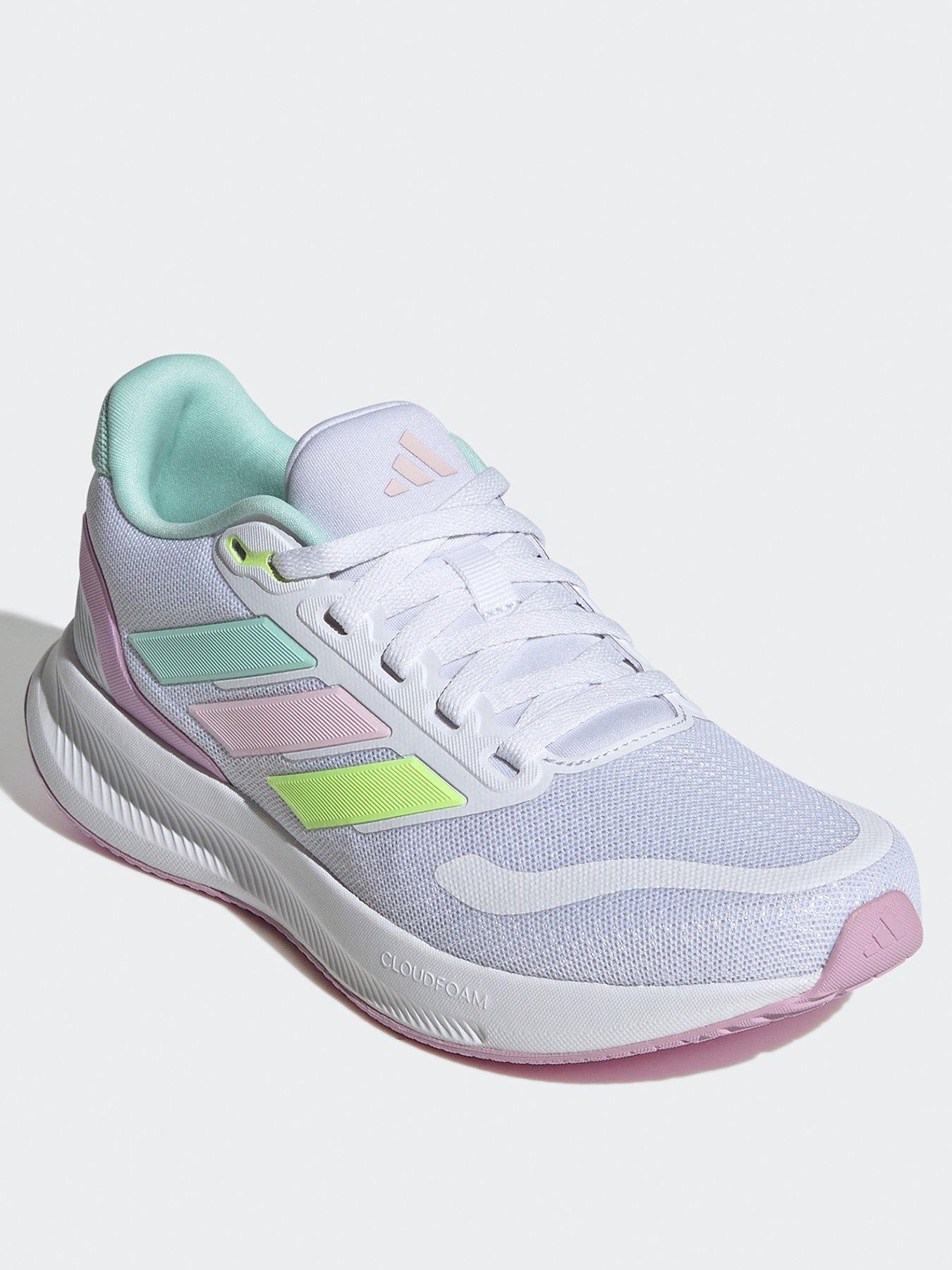  image of adidas-girls-junior-runfalcon-5-trainers-white-whitemintpink