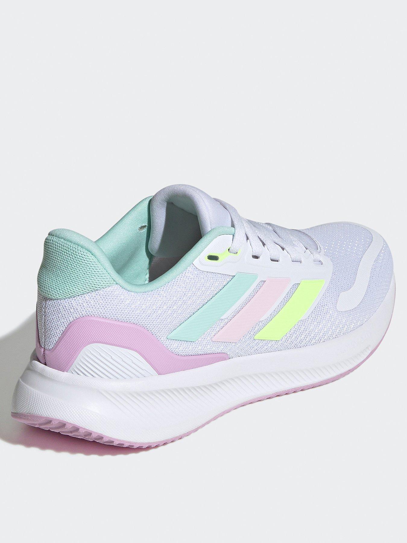  image of adidas-girls-junior-runfalcon-5-trainers-white-whitemintpink