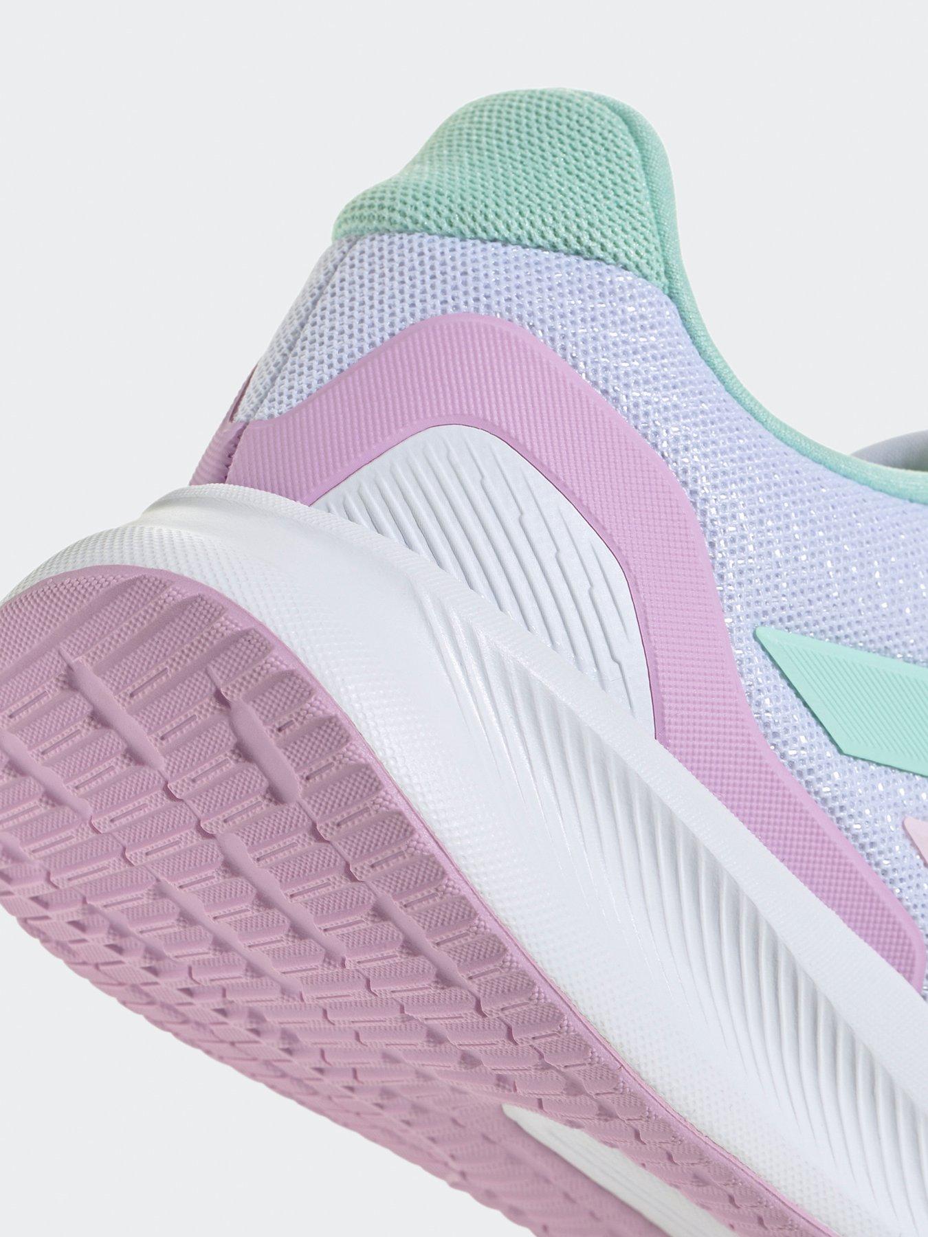  image of adidas-girls-junior-runfalcon-5-trainers-white-whitemintpink