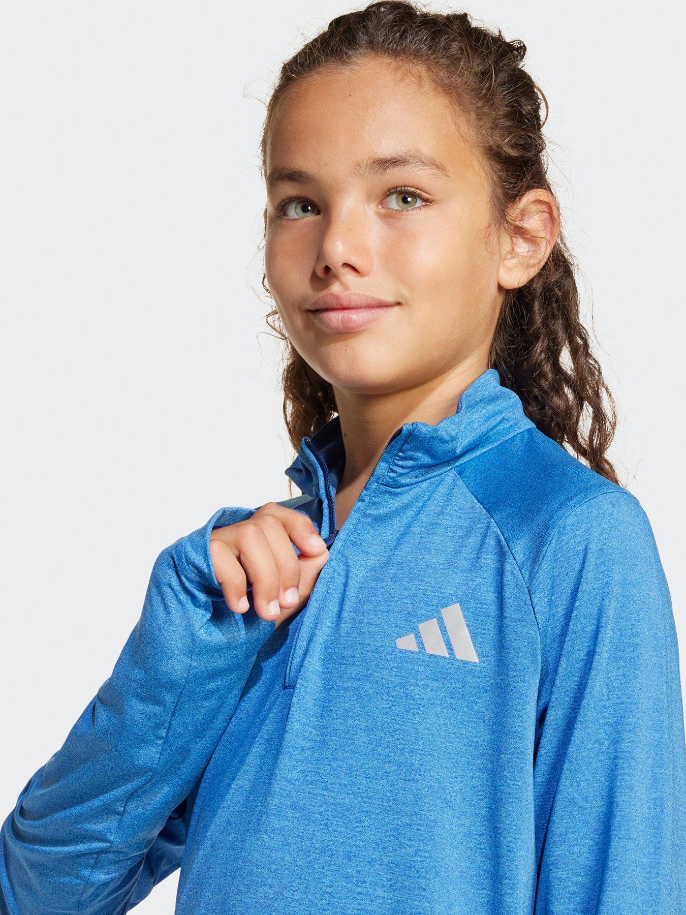 Image 4 of 5 of adidas Junior Unisex Training Fav Zip Top - Blue