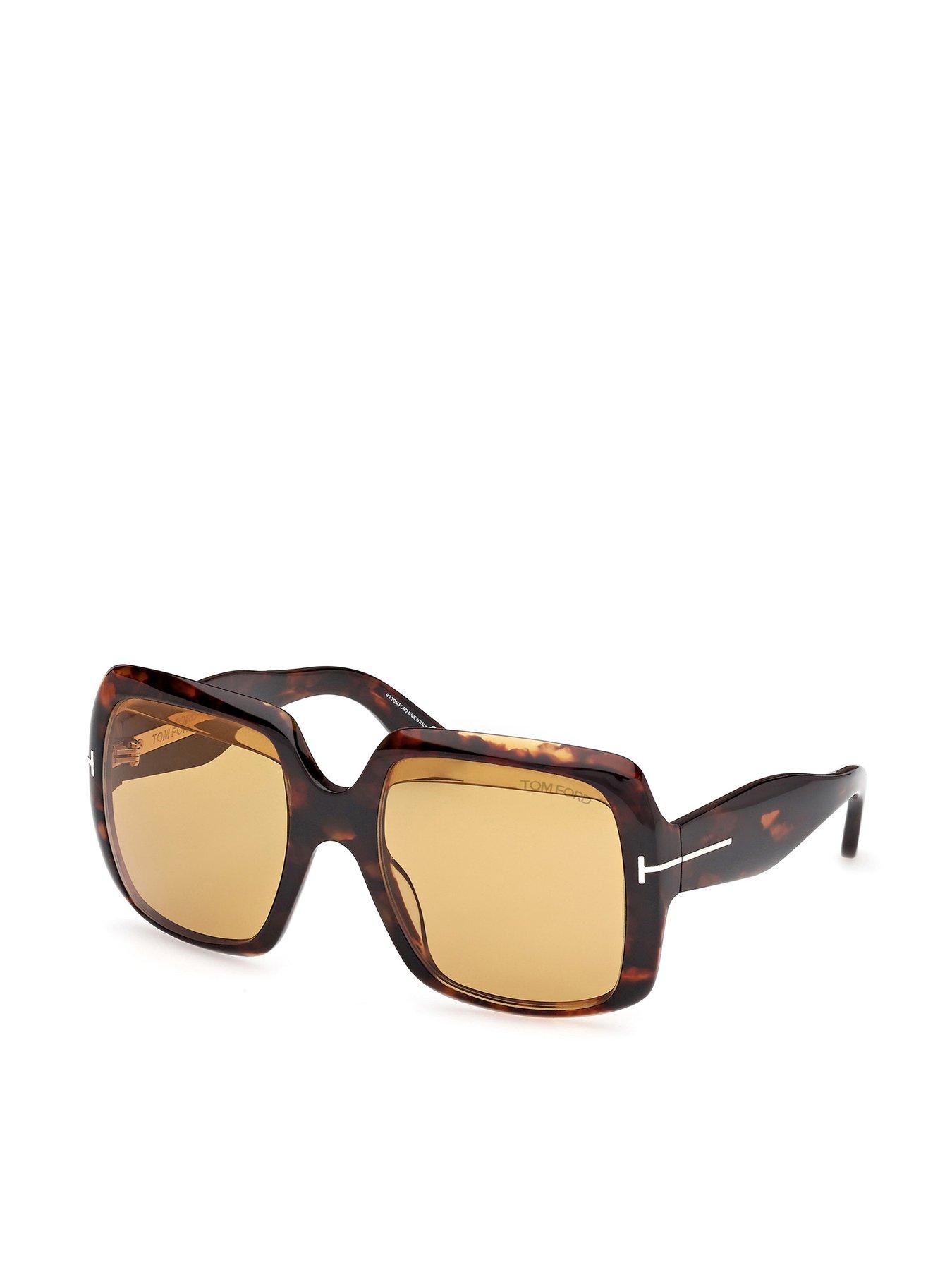 Tom Ford Aurora Square Sunglasses - Dark Havana