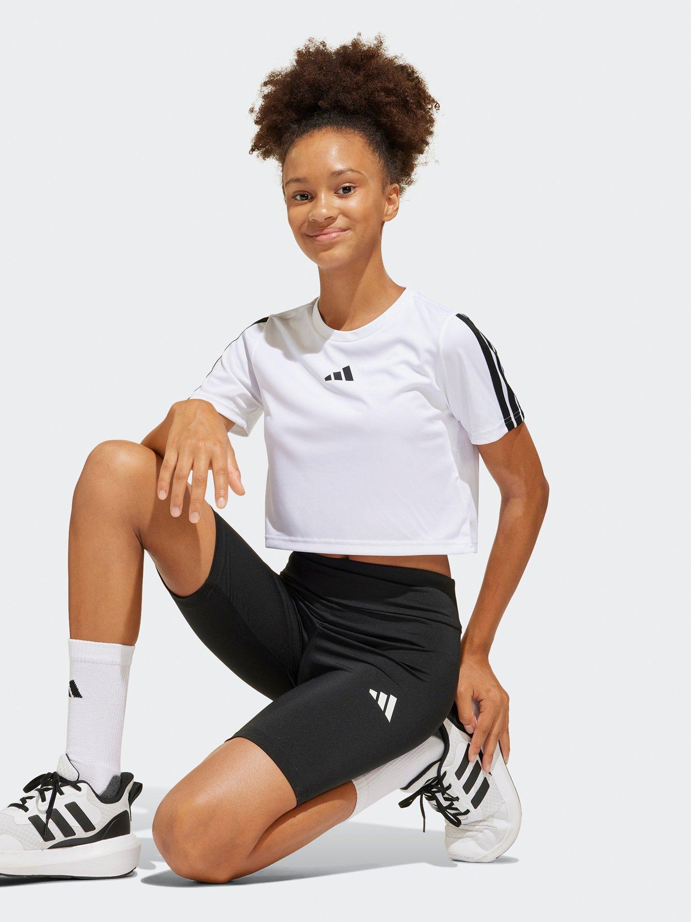  image of adidas-junior-girls-train-essentials-3-stripe-set-white