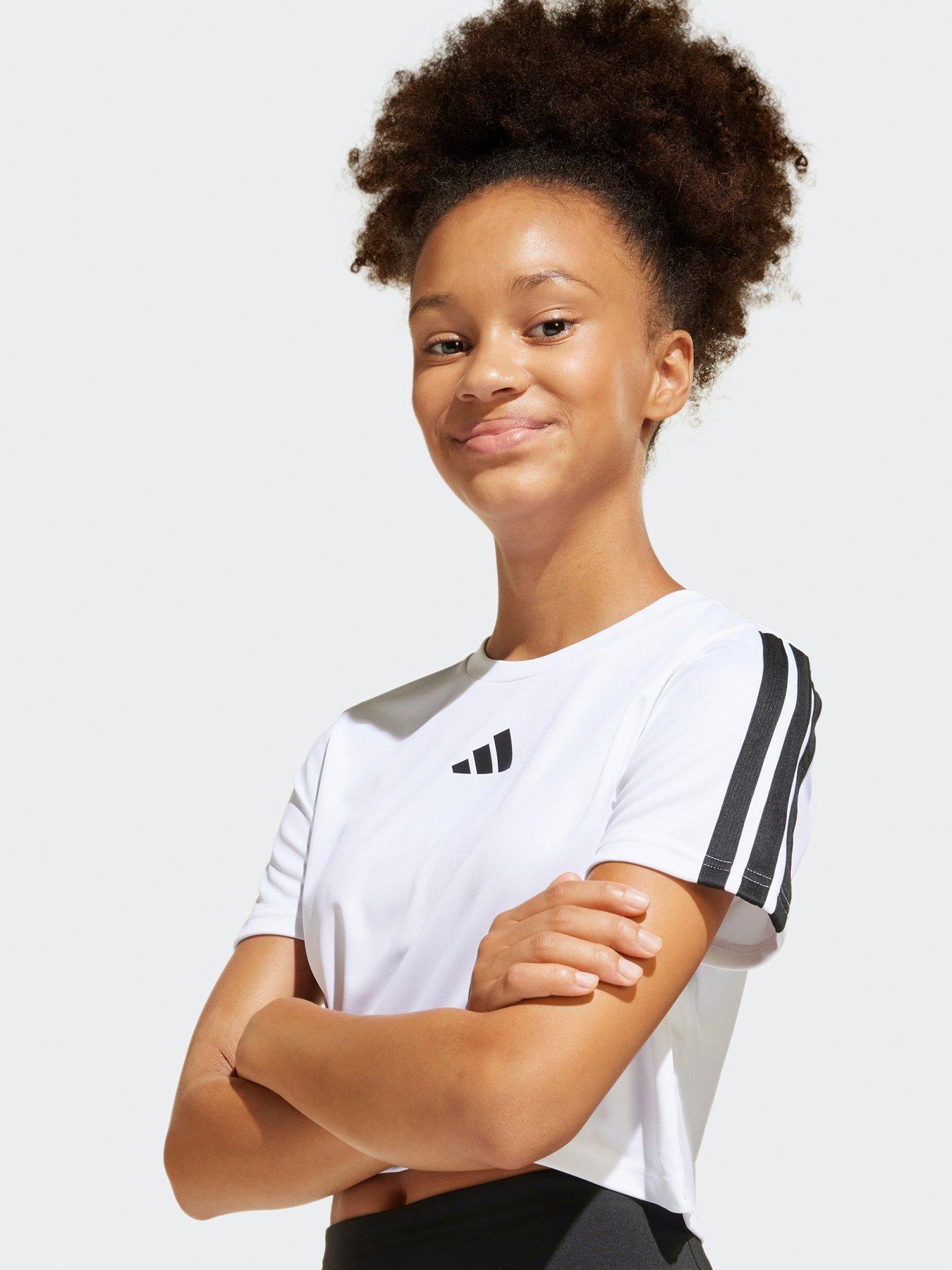  image of adidas-junior-girls-train-essentials-3-stripe-set-white