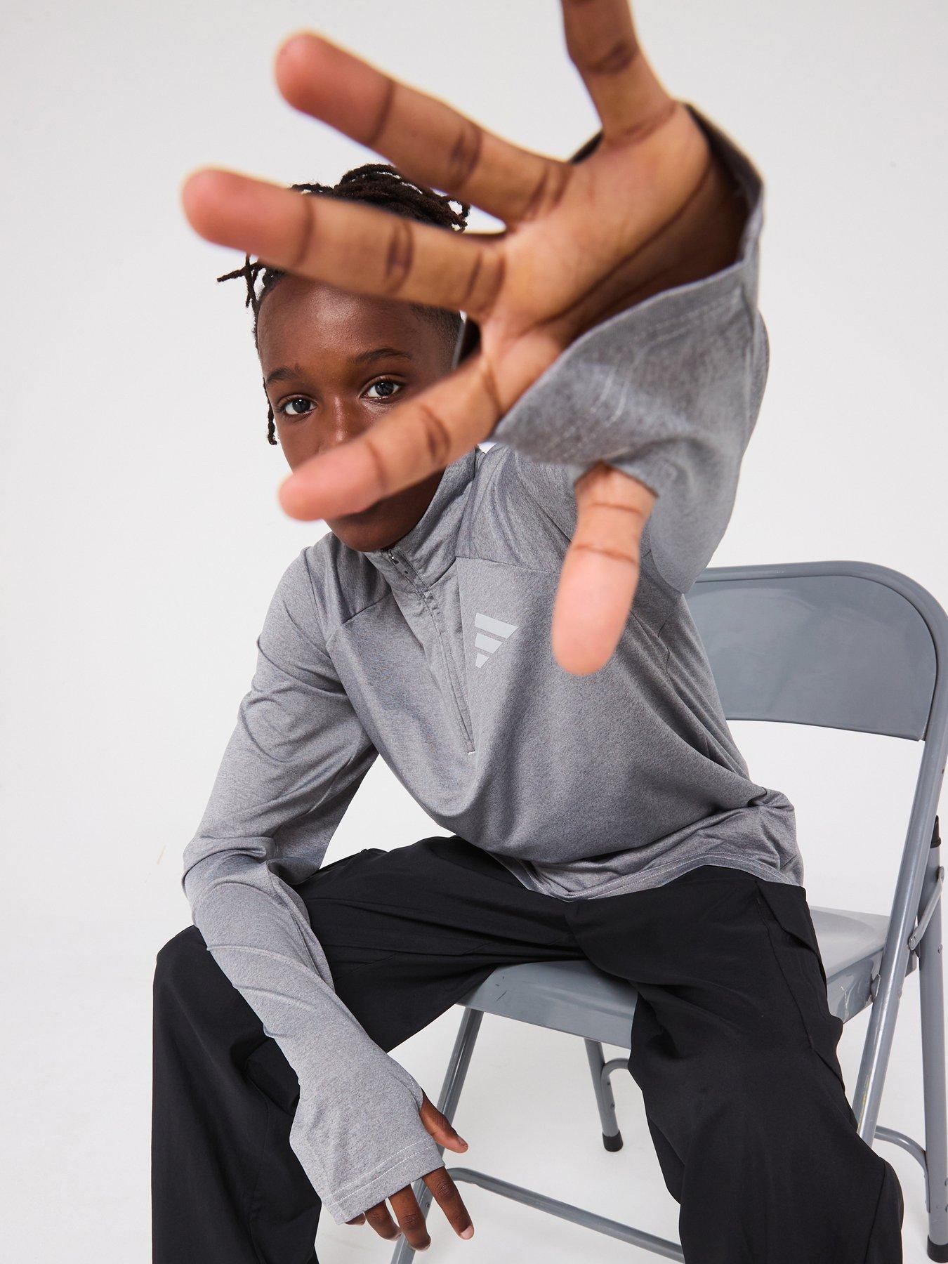 undefined Junior Boys Training Half Zip Top - Grey/Reflective Silver