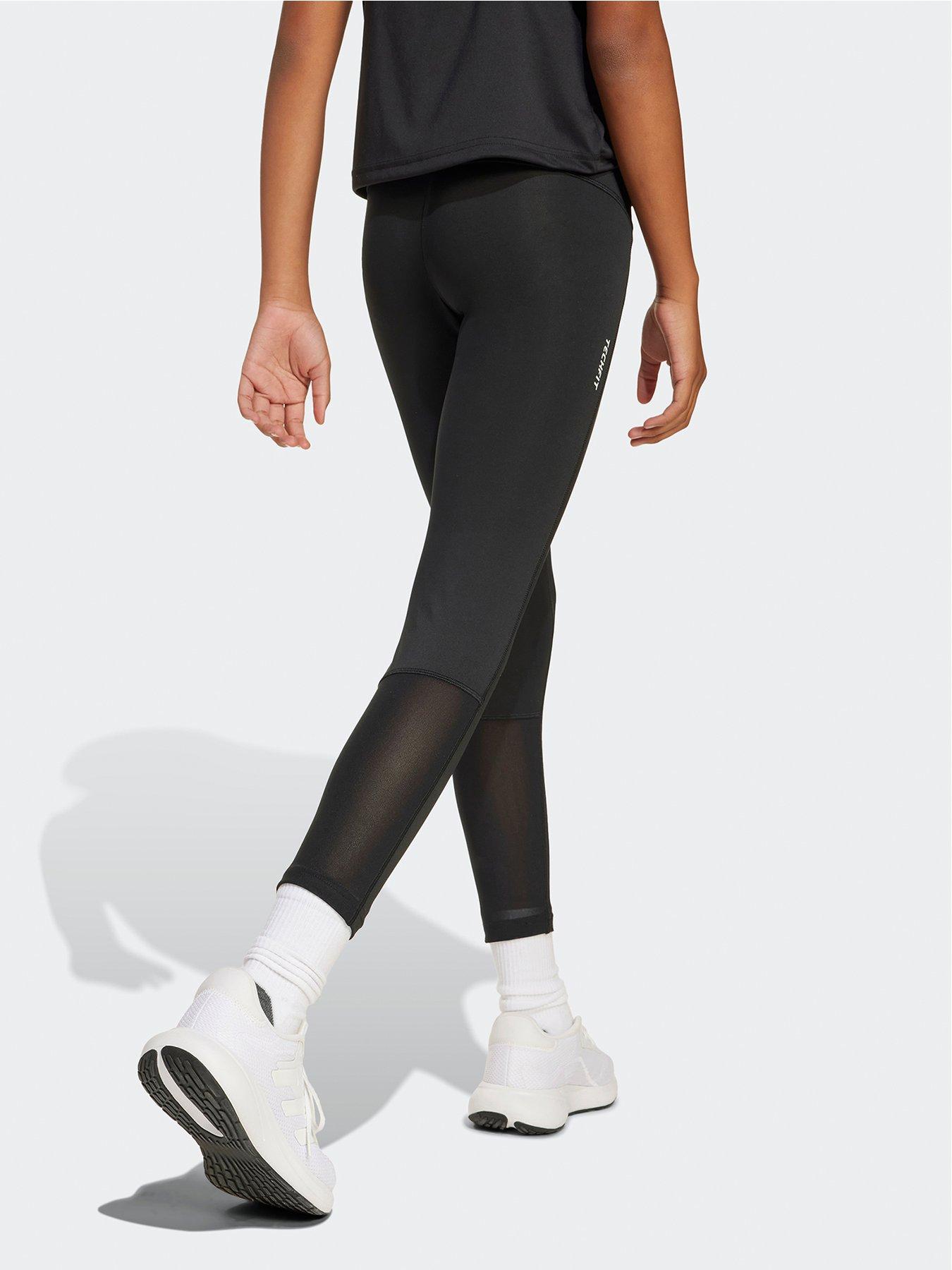  image of adidas-junior-girls-training-tech-fit-tights-black