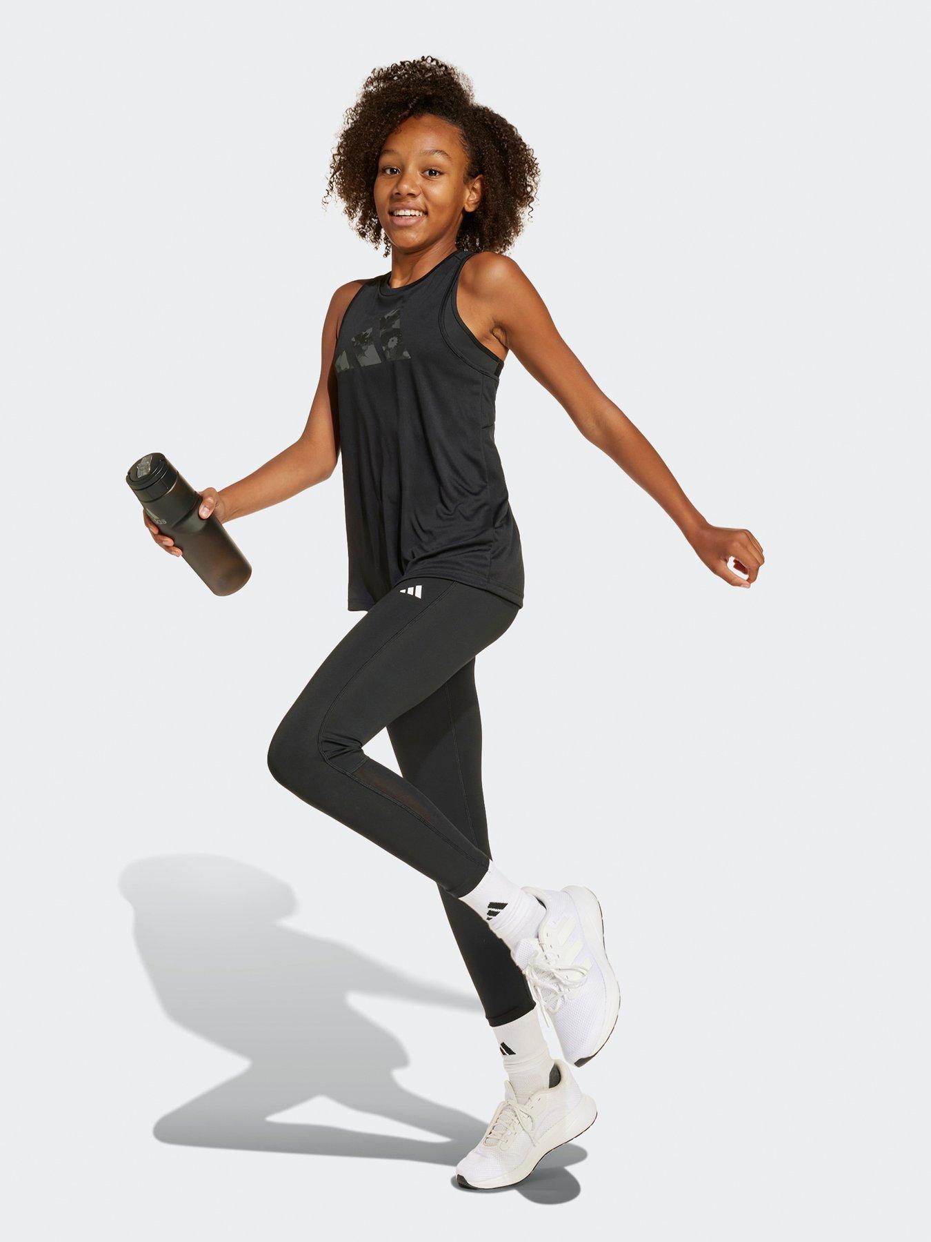  image of adidas-junior-girls-training-tech-fit-tights-black