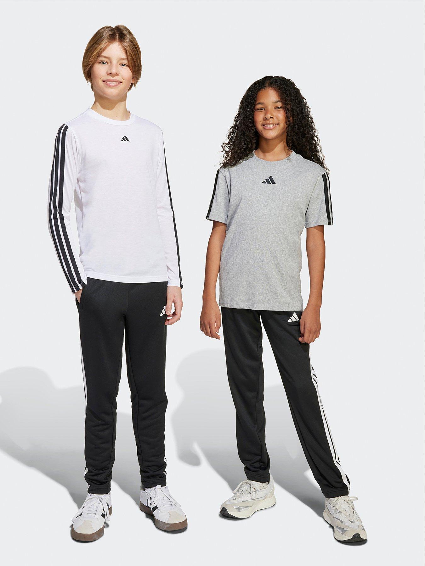 adidas Junior Boys Training Essentials 3 Stripe Pants - Black
