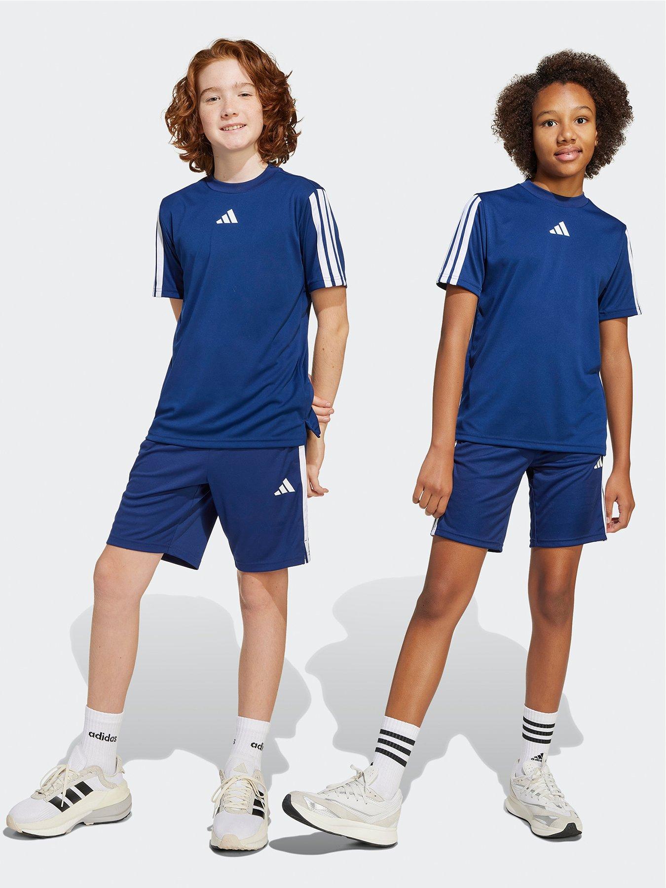  image of adidas-junior-boys-train-essentials-3-stripe-shorts-navy