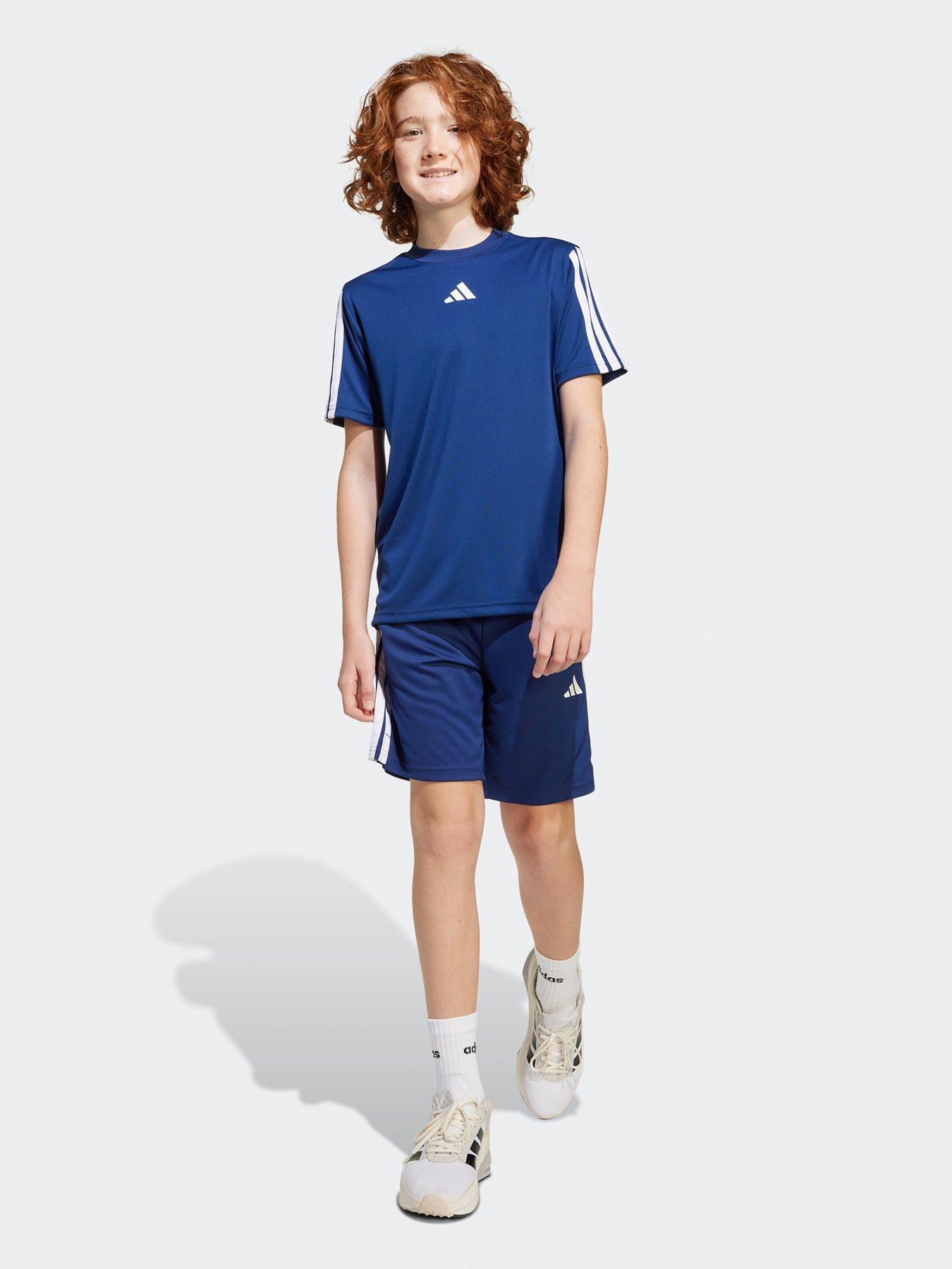  image of adidas-junior-boys-train-essentials-3-stripe-shorts-navy