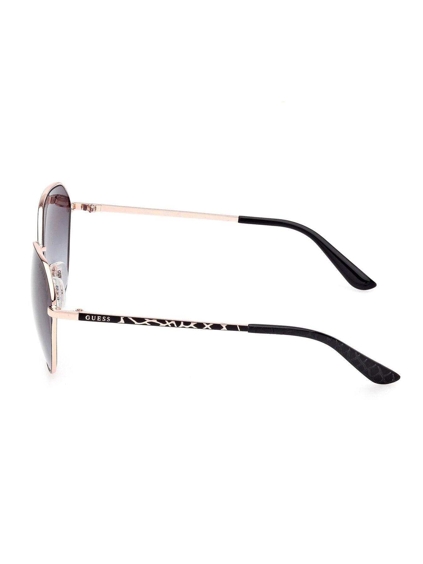  image of guess-round-metal-frame-sunglasses-matte-black