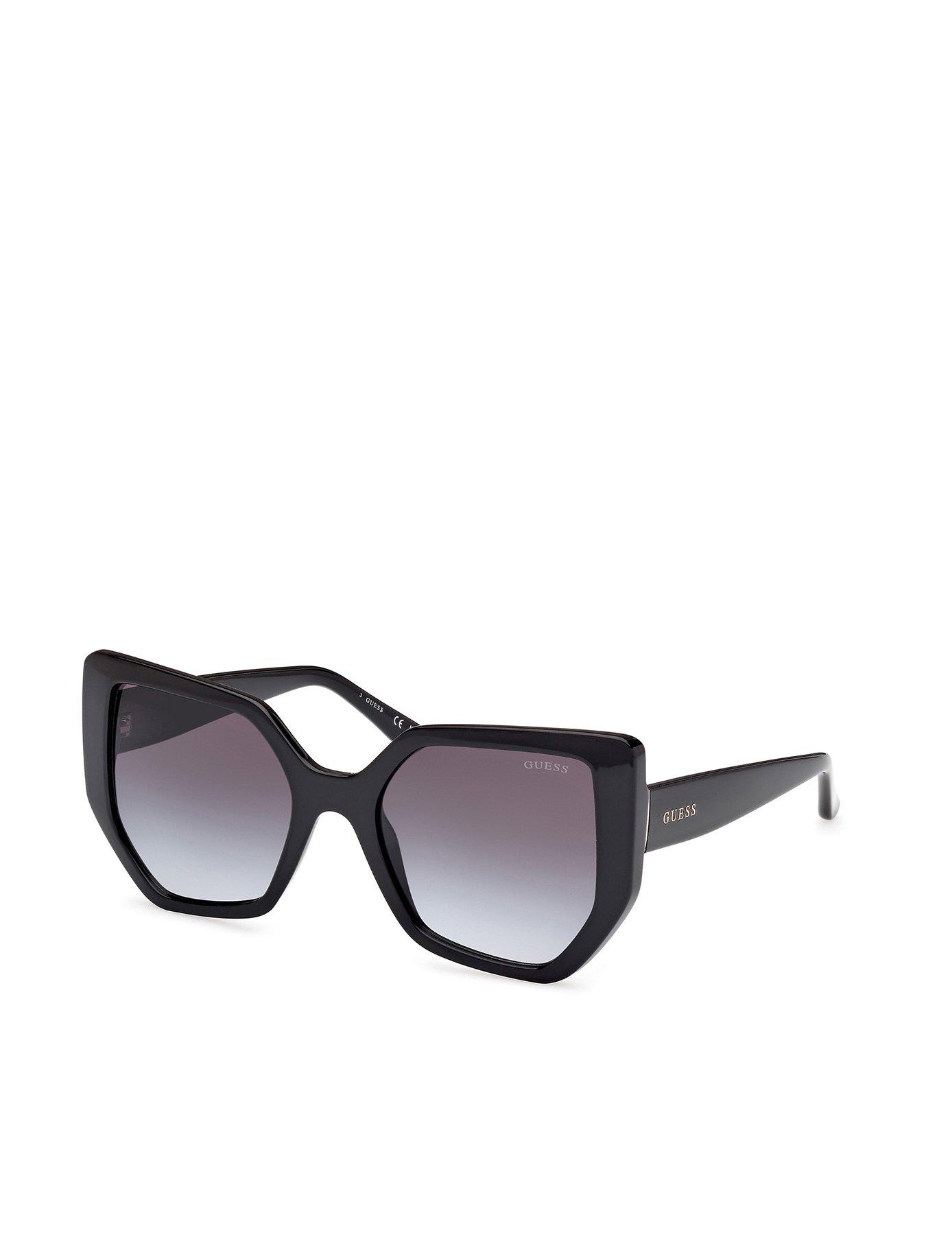 undefined Geometric Oversized Sunglasses - Shiny Black