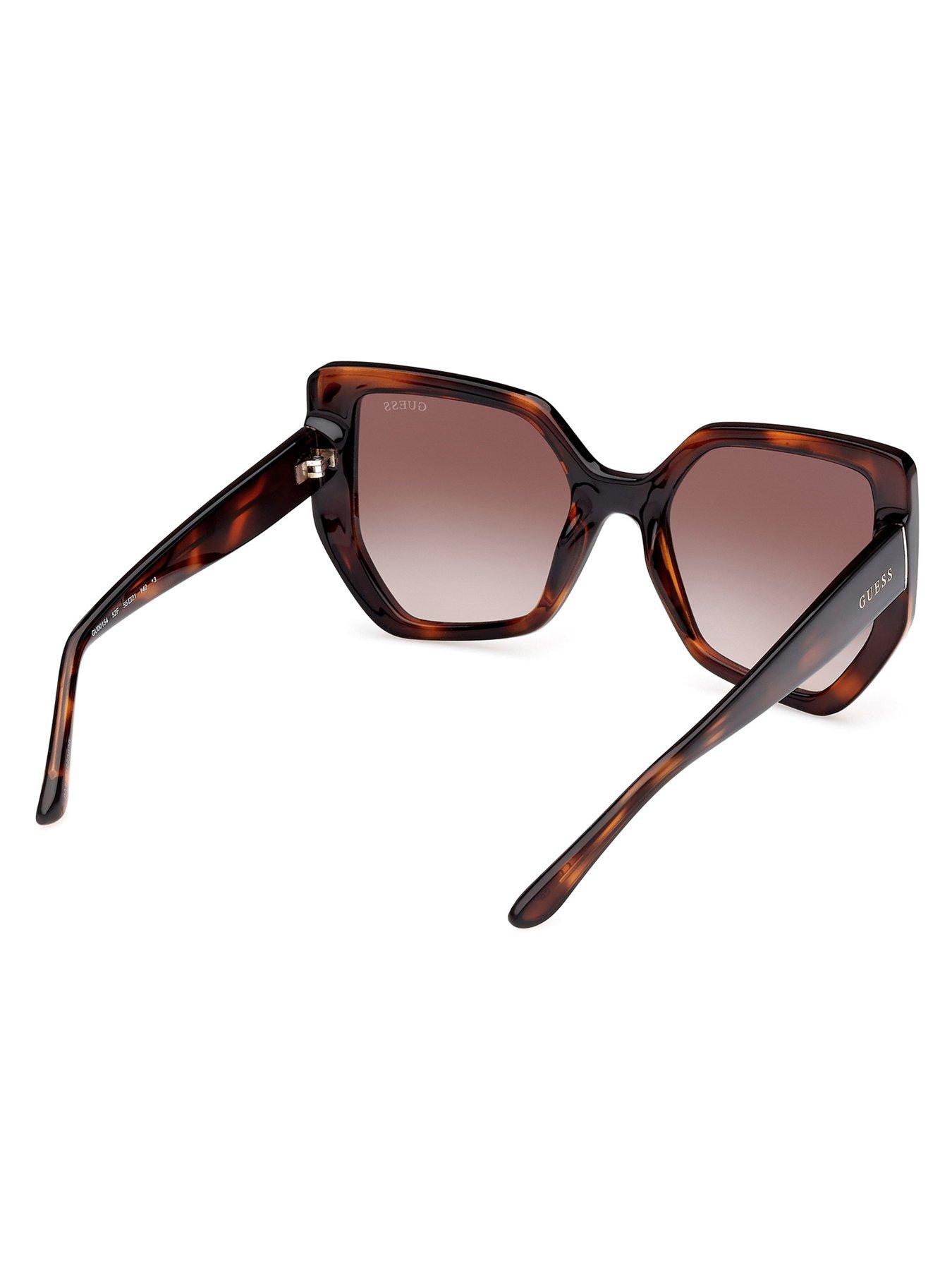 Image 3 of 4 of Guess Geometric Oversized Sunglasses - Dark Brown
