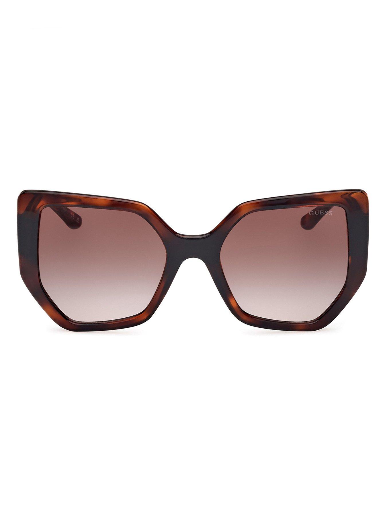 Image 4 of 4 of Guess Geometric Oversized Sunglasses - Dark Brown