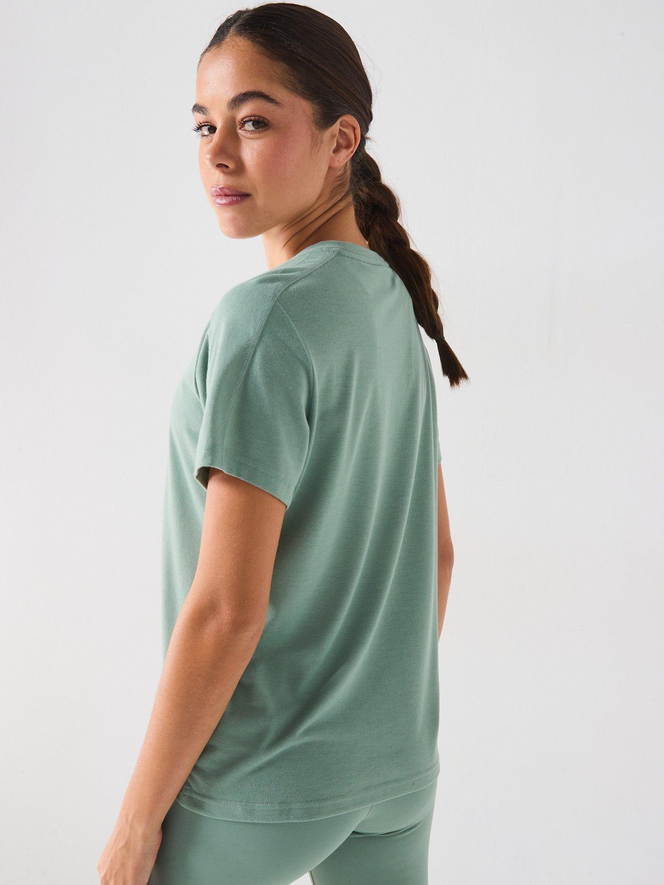  image of adidas-womens-train-essentials-crew-t-shirt-silver-greenwhite