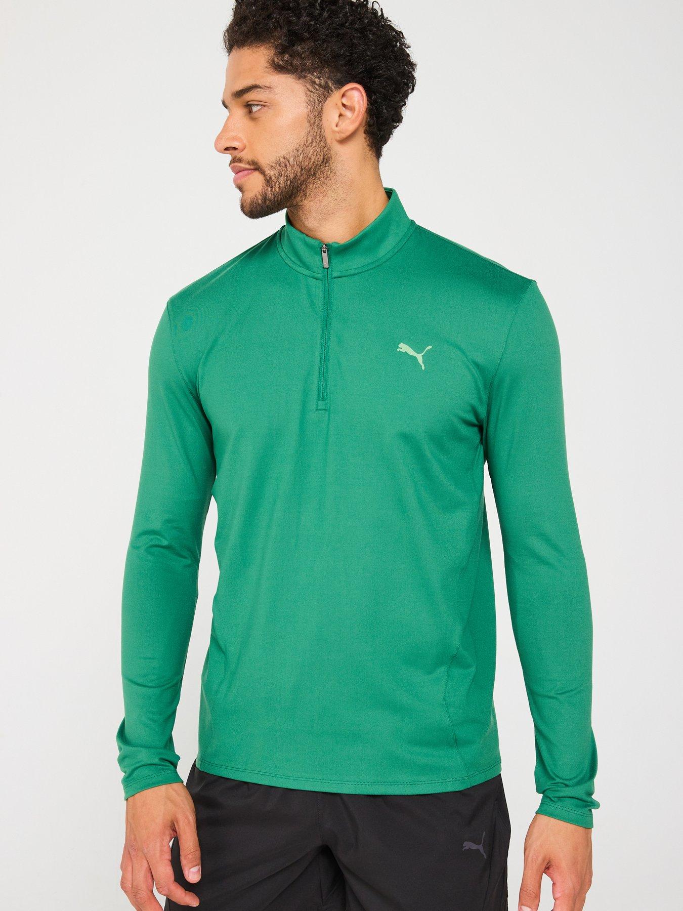  image of puma-mens-training-evolve-slim-fit-12-zip-top-green