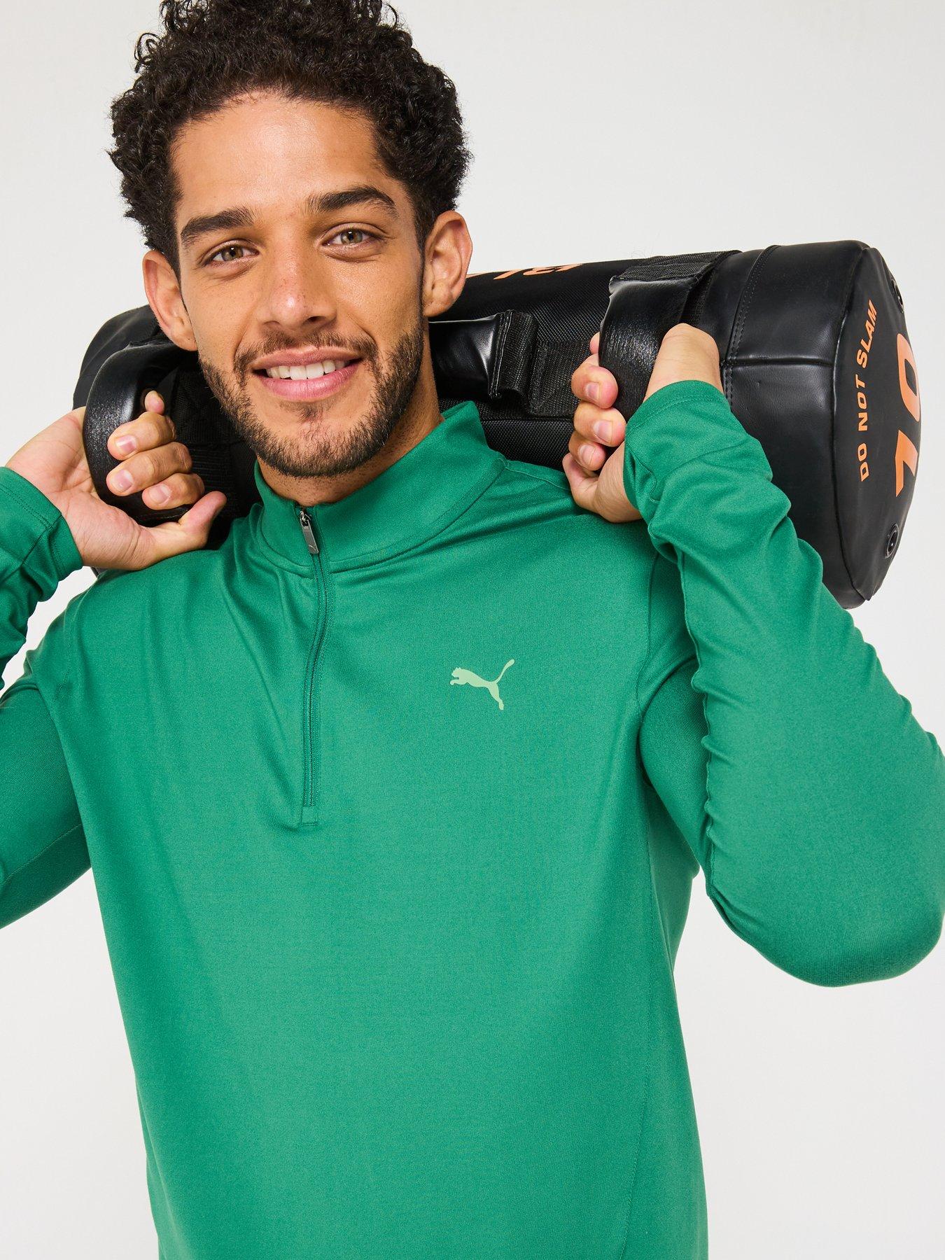  image of puma-mens-training-evolve-slim-fit-12-zip-top-green
