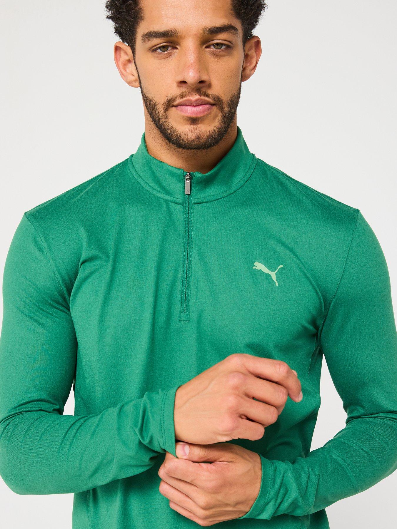  image of puma-mens-training-evolve-slim-fit-12-zip-top-green