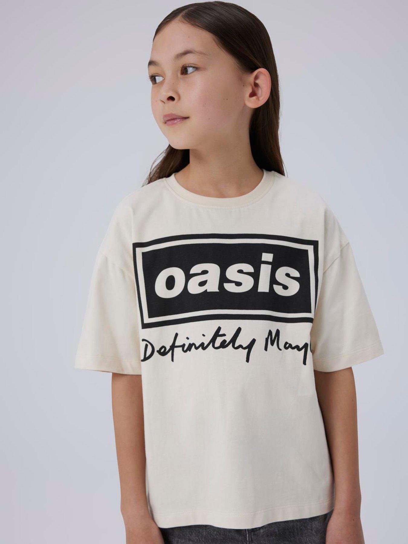 undefined Kids Unisex Oasis Definitely Maybe Short Sleeve T-shirt - Buttercream