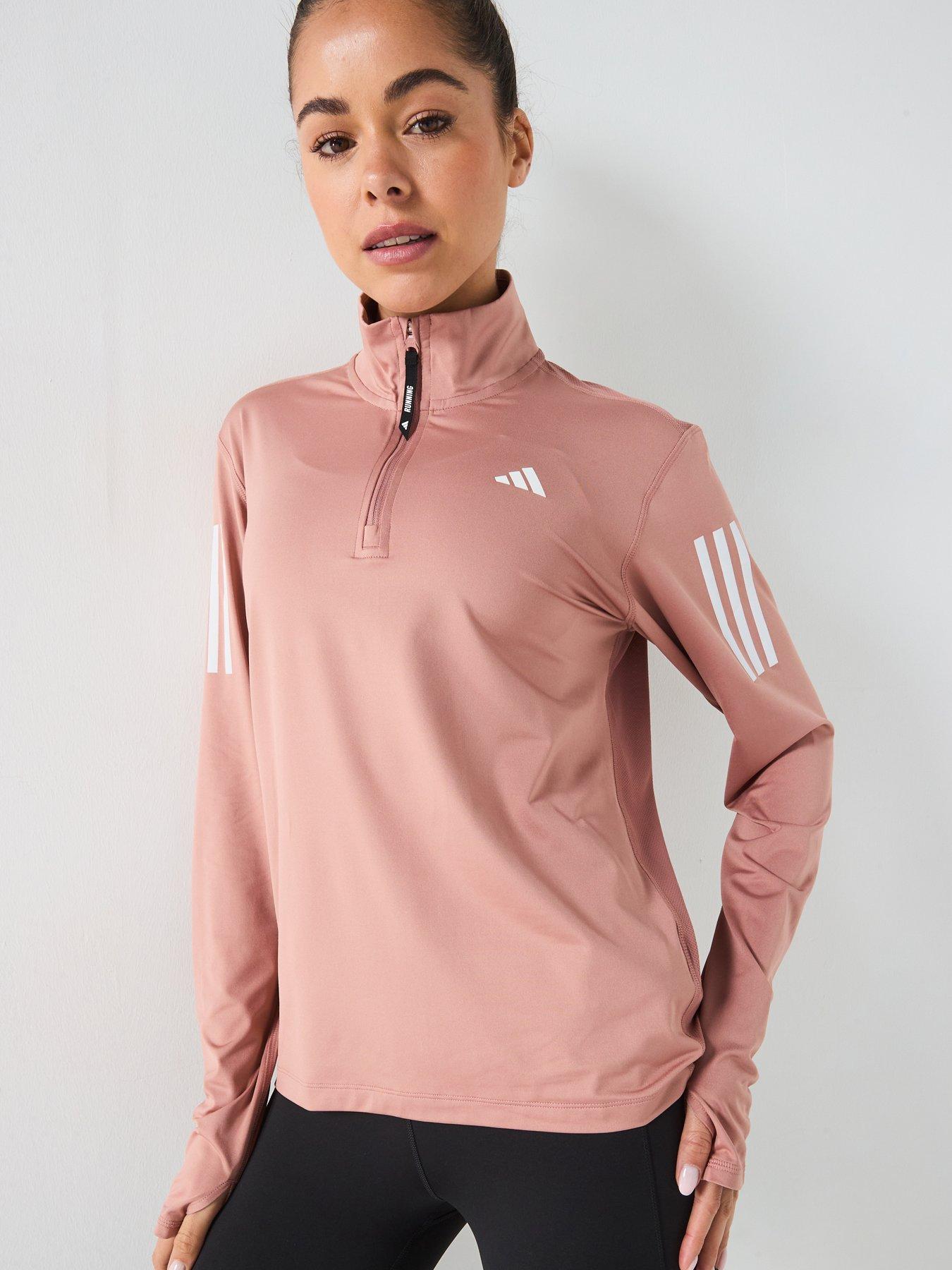 adidas Womens Running Own The Run 1 2 Zip Top Pink littlewoods