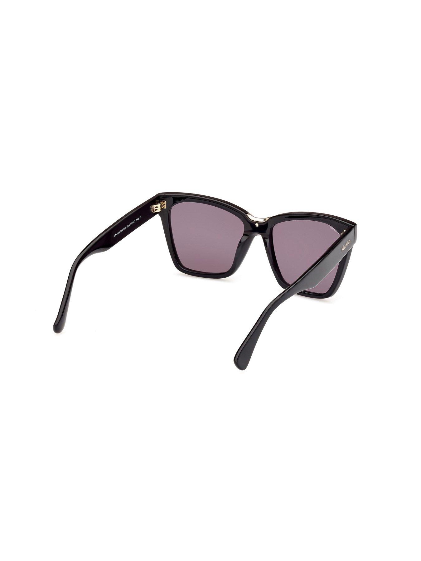  image of max-mara-spark3-rectangular-classic-sunglasses-shiny-black