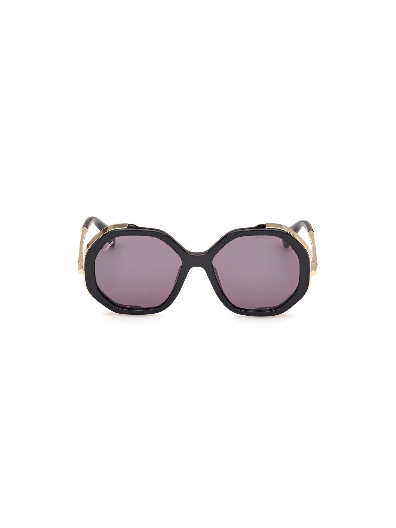  image of max-mara-liz-geometric-large-sunglasses-shiny-black